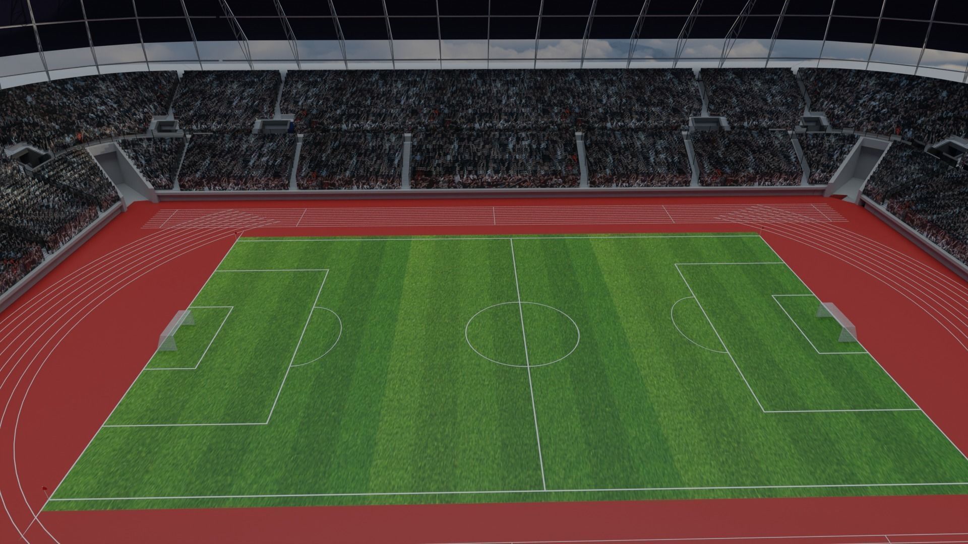 Olympic Stadium - Soccer Fans Low-poly 3D model_4