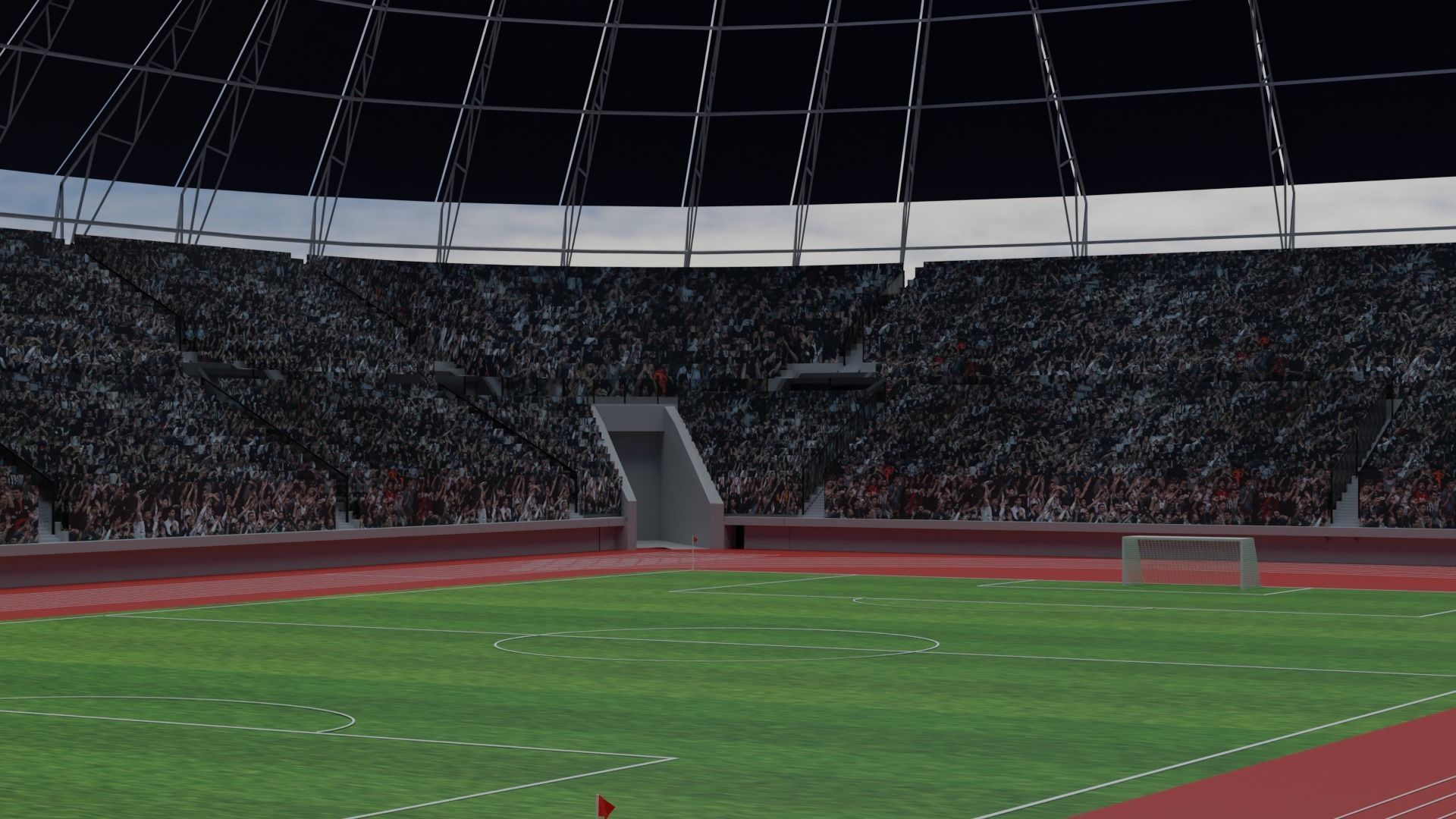 Olympic Stadium - Soccer Fans Low-poly 3D model_6
