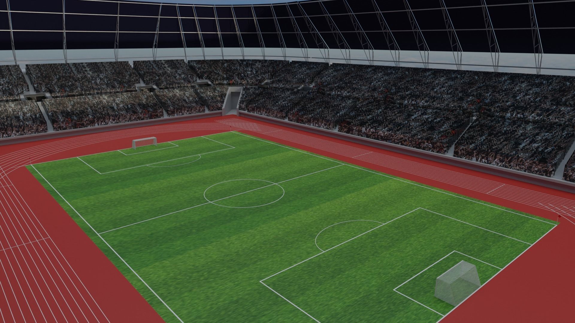 Olympic Stadium - Soccer Fans Low-poly 3D model_2