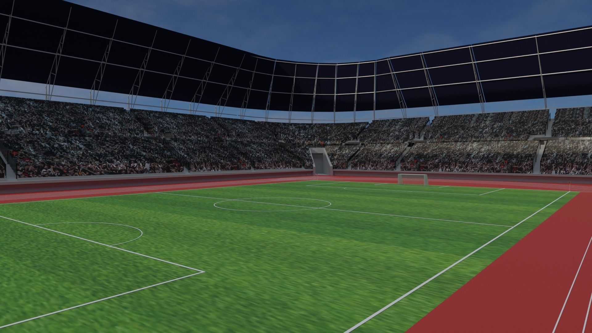 Olympic Stadium - Soccer Fans Low-poly 3D model_5