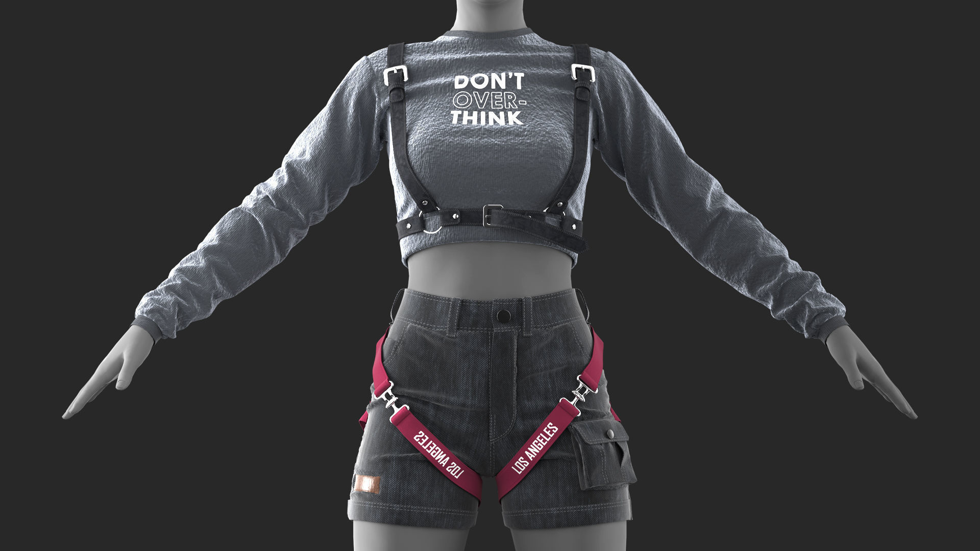 Girls Outfit 5 - Marvelous Designer with Video Process 3D model_3