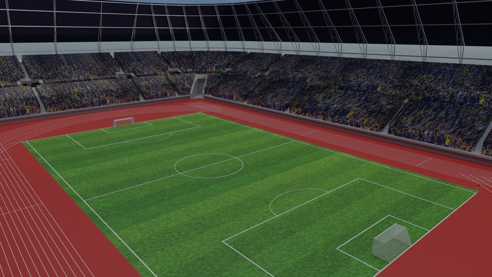 Olympic Stadium - Soccer Fans Low-poly 3D model_1