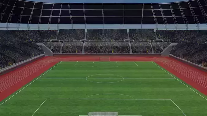 Olympic Stadium - Soccer Fans Low-poly 3D model