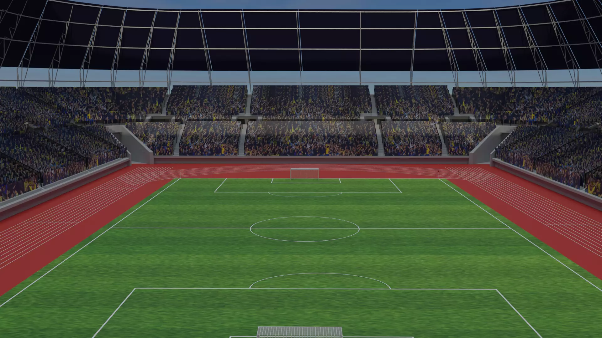 Olympic Stadium - Soccer Fans Low-poly 3D model_0