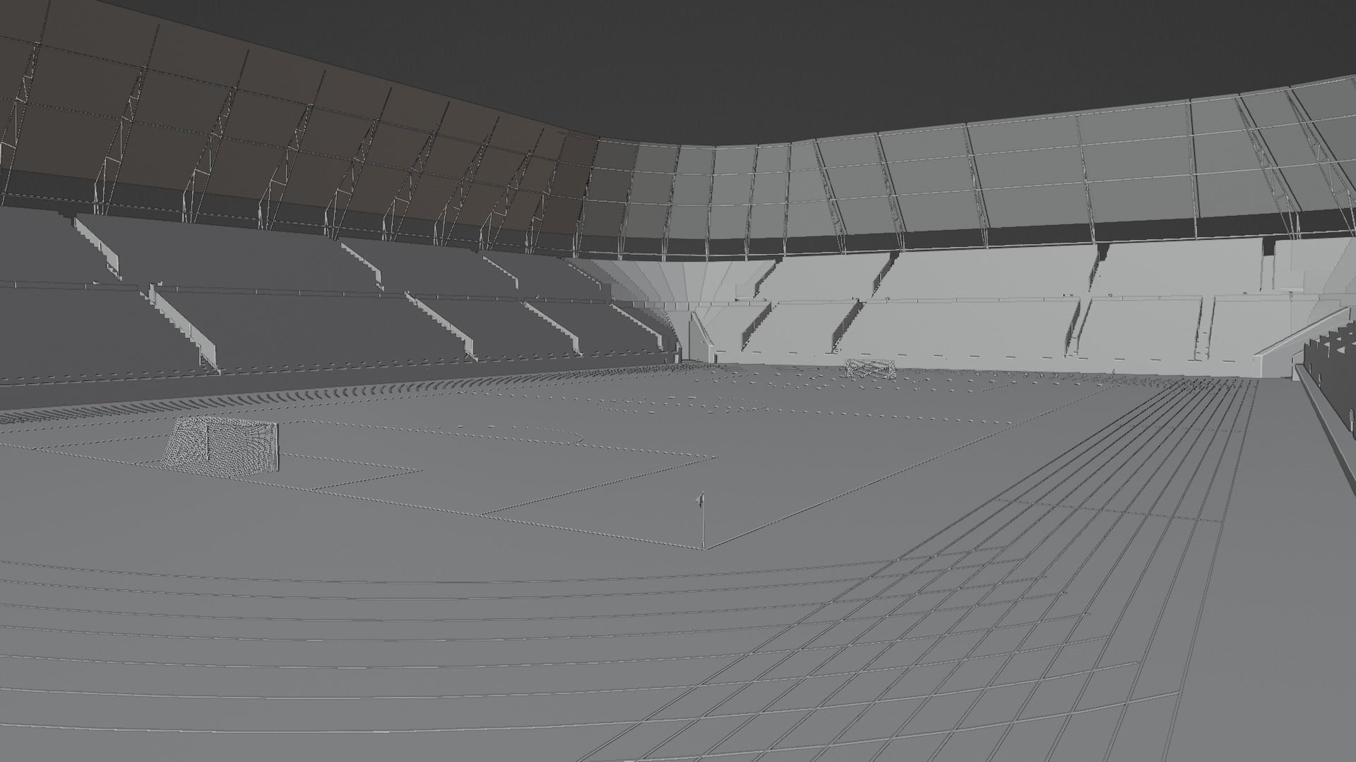 Olympic Stadium - Soccer Fans Low-poly 3D model_7
