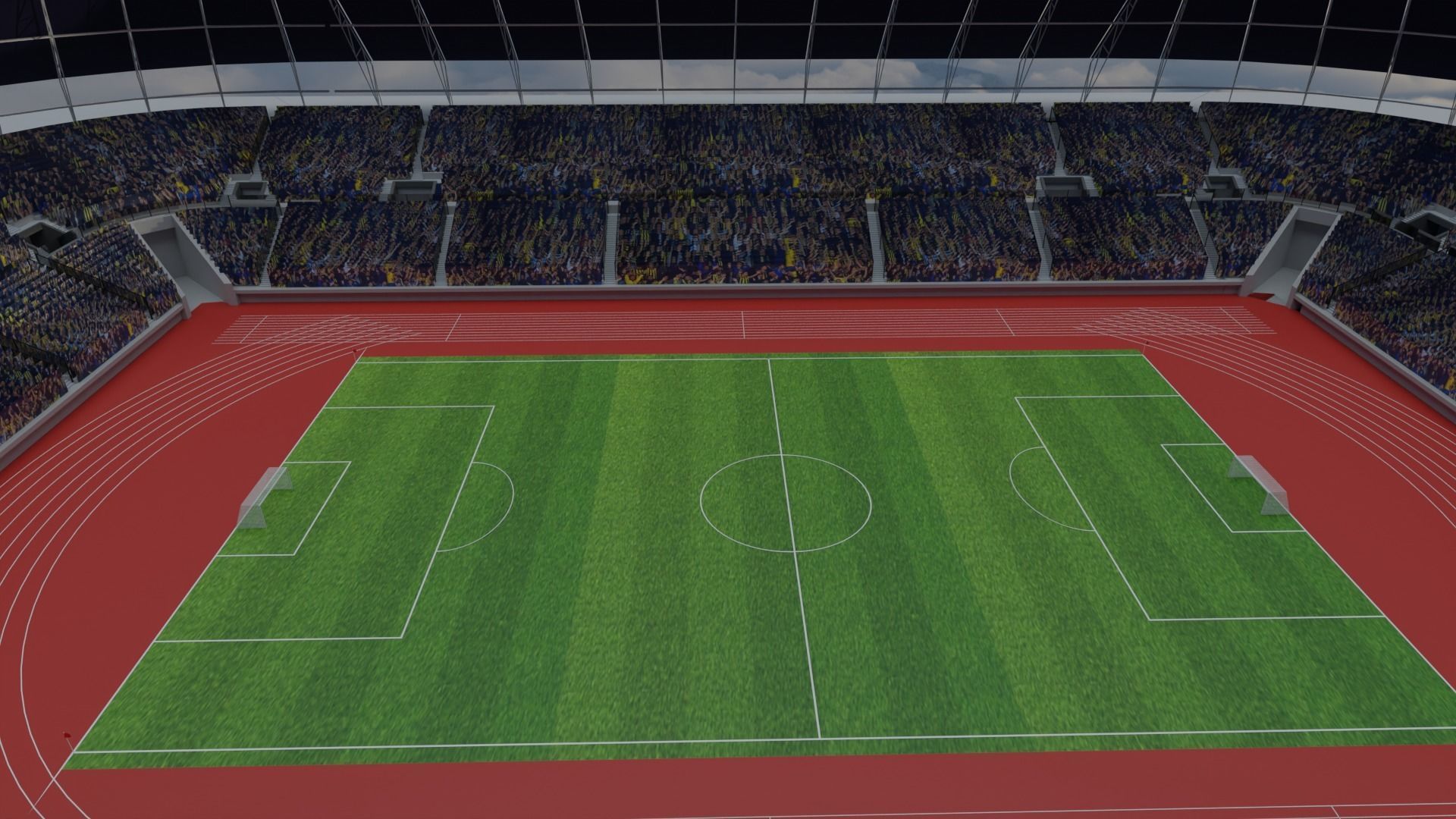 Olympic Stadium - Soccer Fans Low-poly 3D model_2