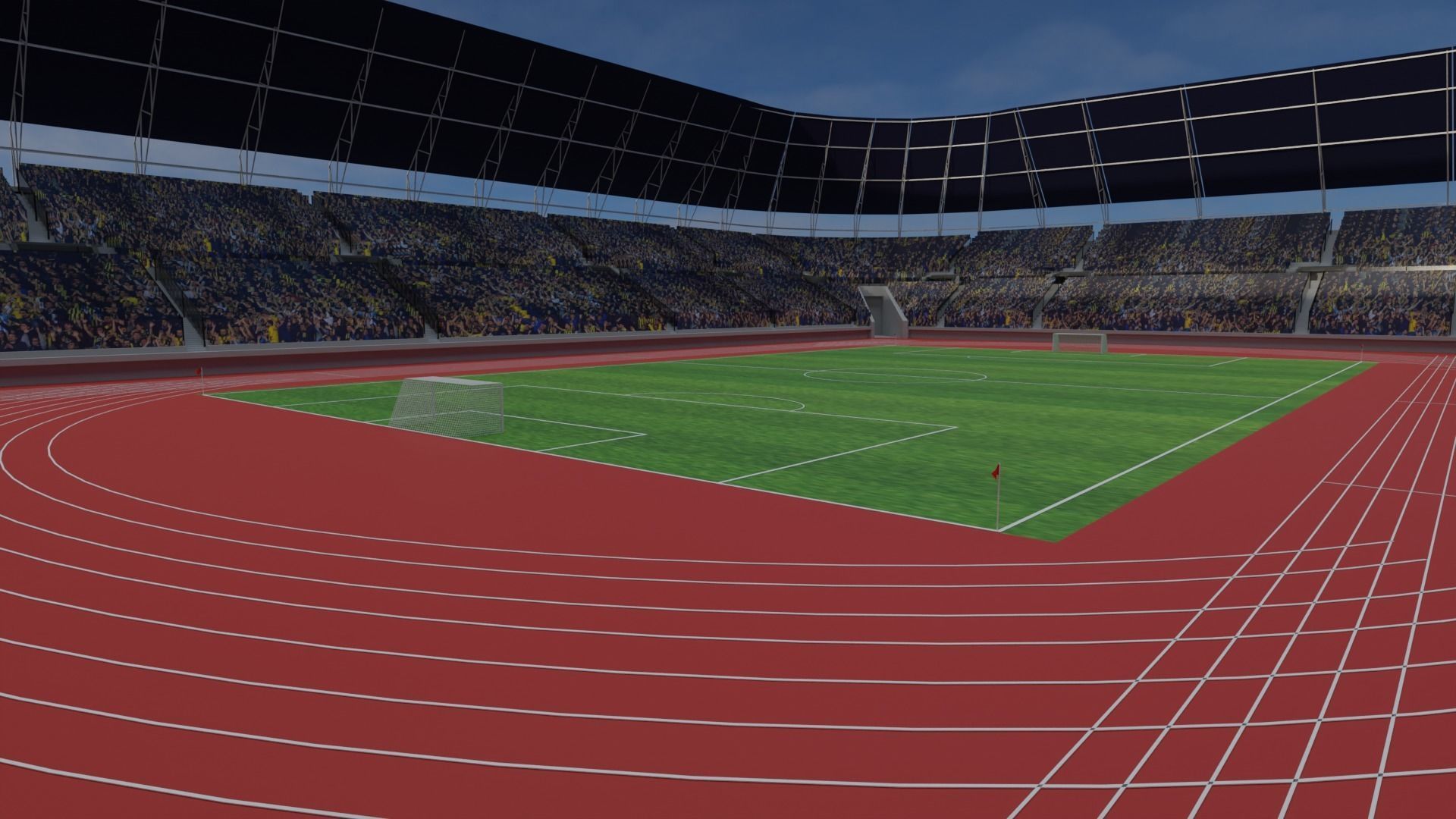 Olympic Stadium - Soccer Fans Low-poly 3D model_4