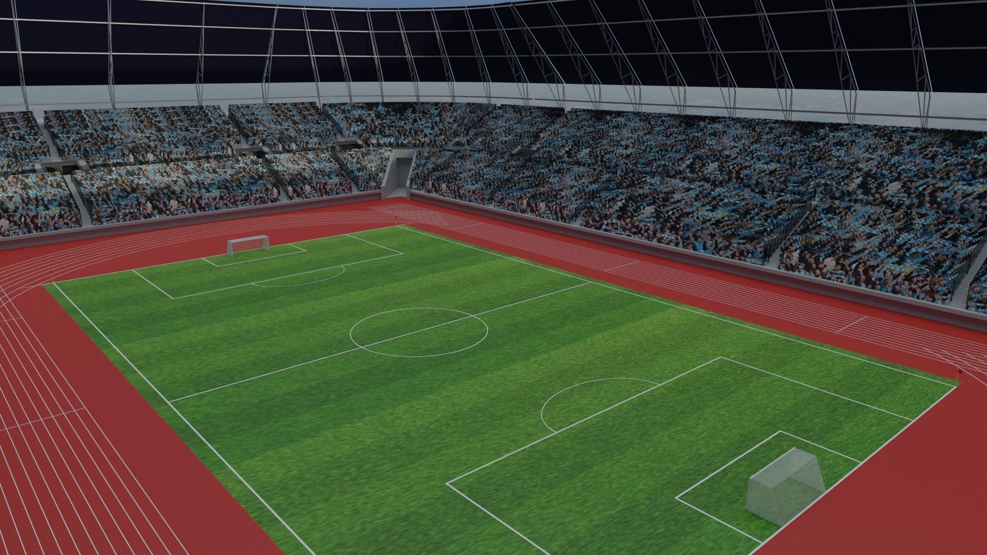 Olympic Stadium - Soccer Fans Low-poly 3D model_2