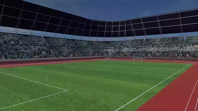 Olympic Stadium - Soccer Fans Low-poly 3D model