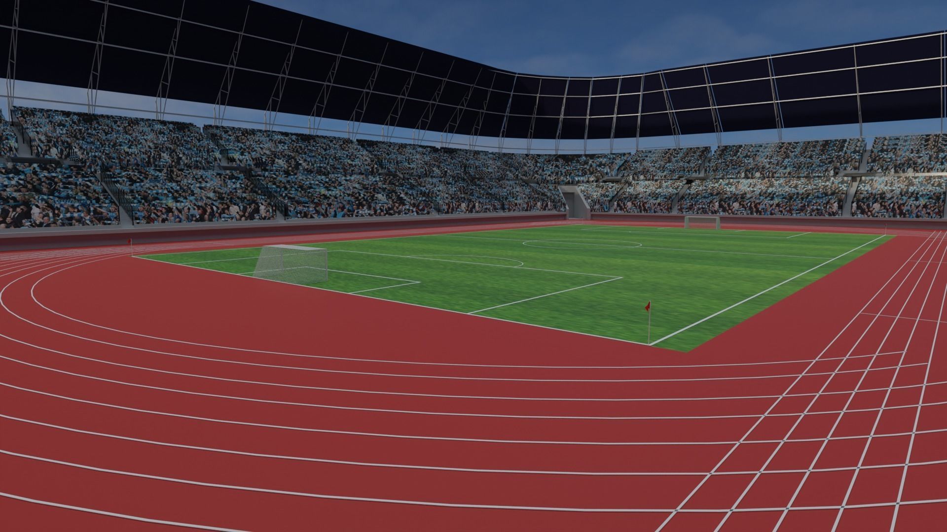 Olympic Stadium - Soccer Fans Low-poly 3D model_4