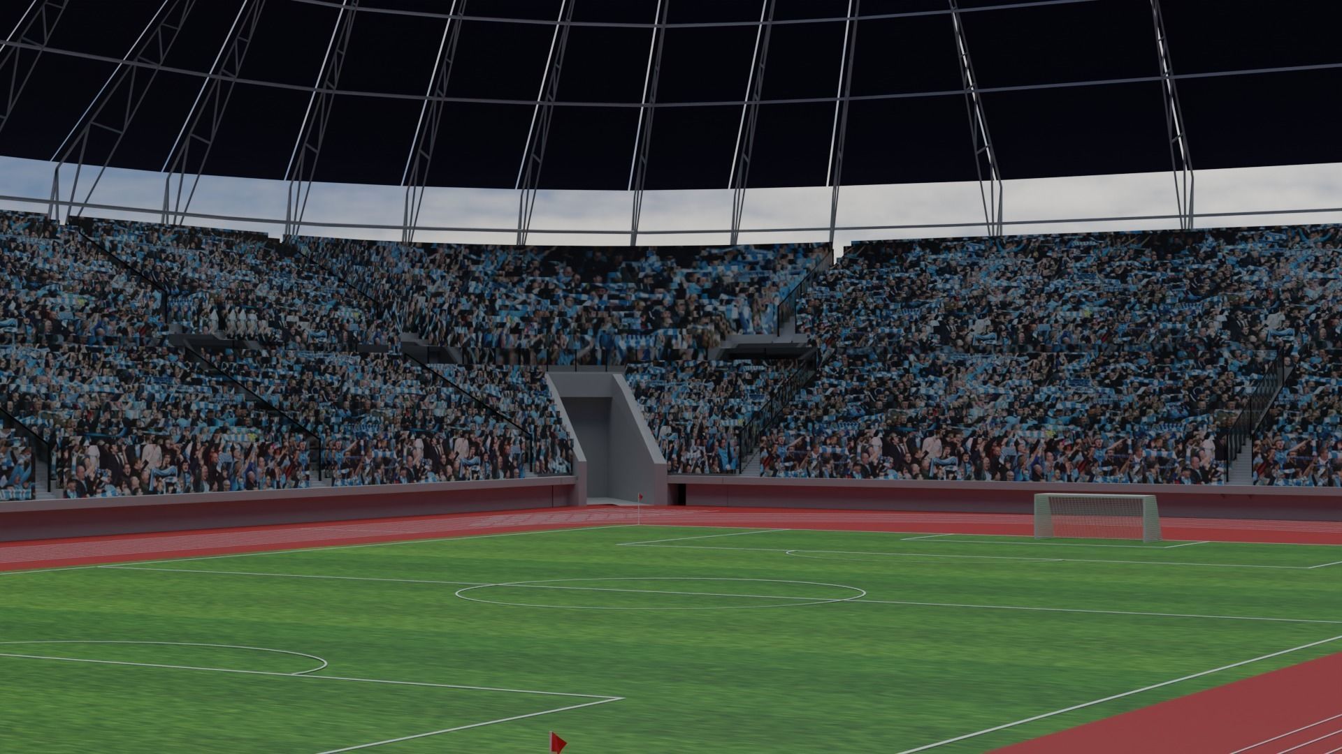 Olympic Stadium - Soccer Fans Low-poly 3D model_6