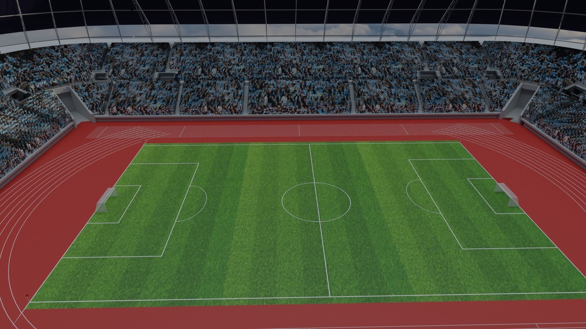 Olympic Stadium - Soccer Fans Low-poly 3D model_5
