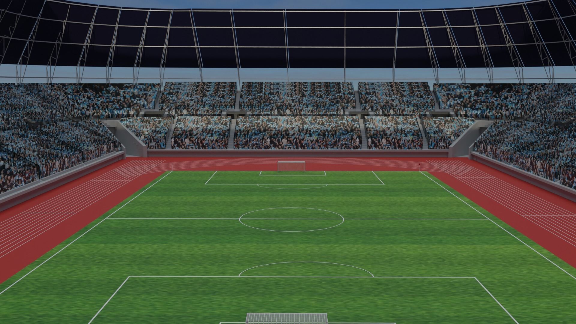 Olympic Stadium - Soccer Fans Low-poly 3D model_1