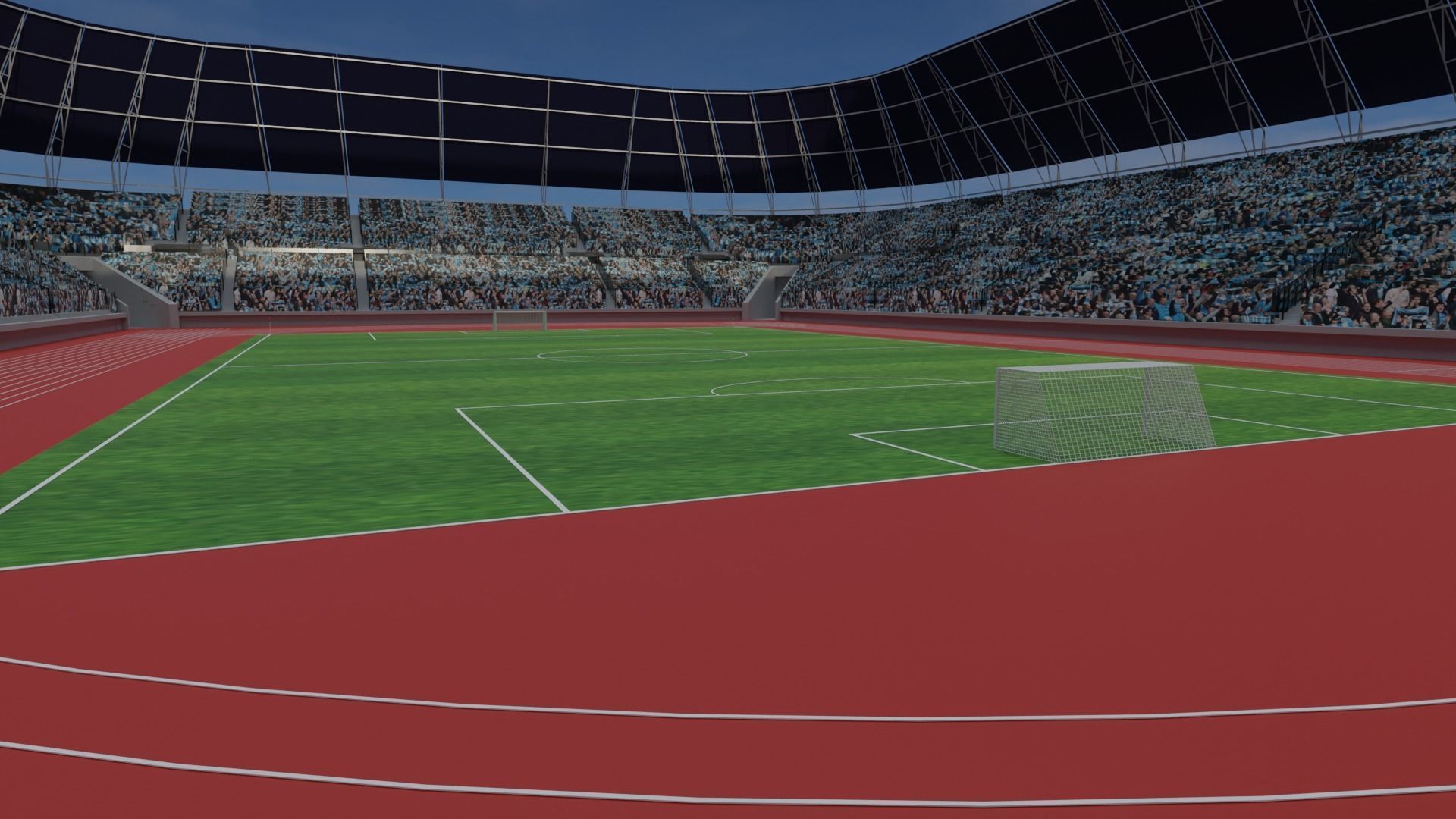 Olympic Stadium - Soccer Fans Low-poly 3D model_3