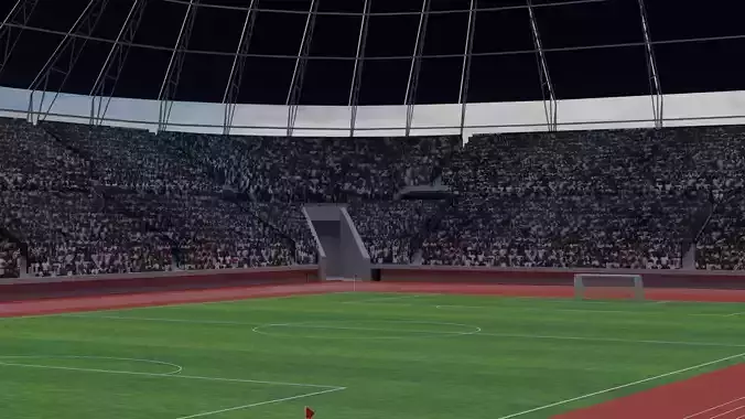 Olympic Stadium - Soccer Fans Low-poly 3D model
