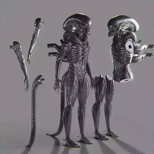 Standing xenomorph model 3D print model