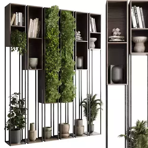 Metal Shelves Decorative With Plants and Book