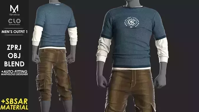 Mens Outfit 1 - Marvelous Designer