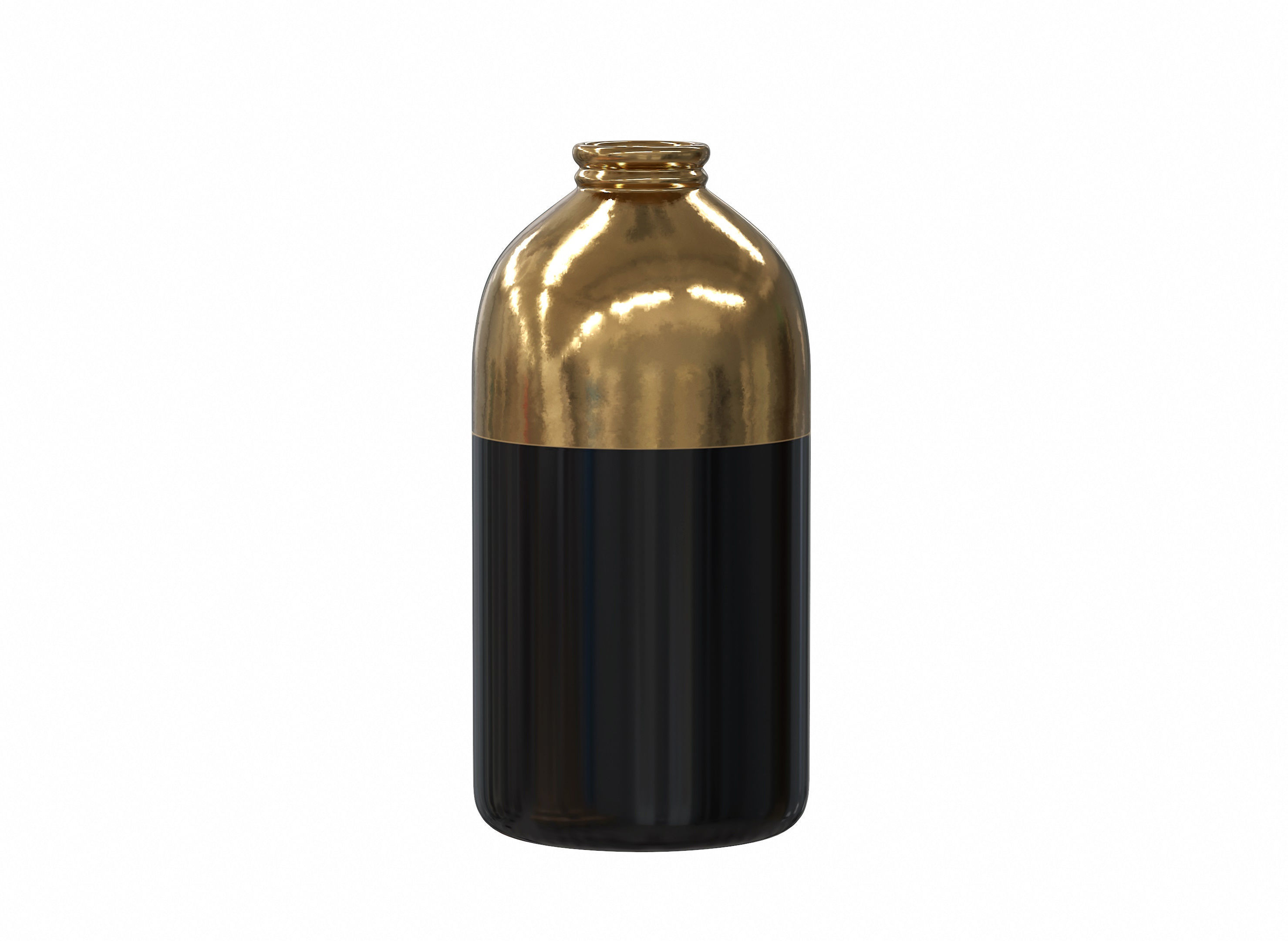 Black and Gold Decor Vase 3D model_1