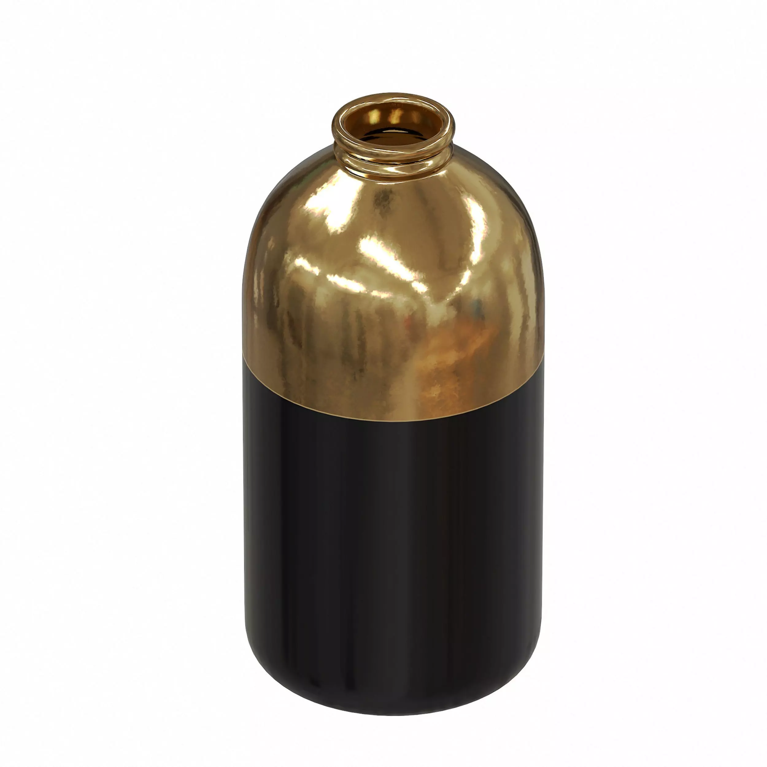 Black and Gold Decor Vase 3D model_0