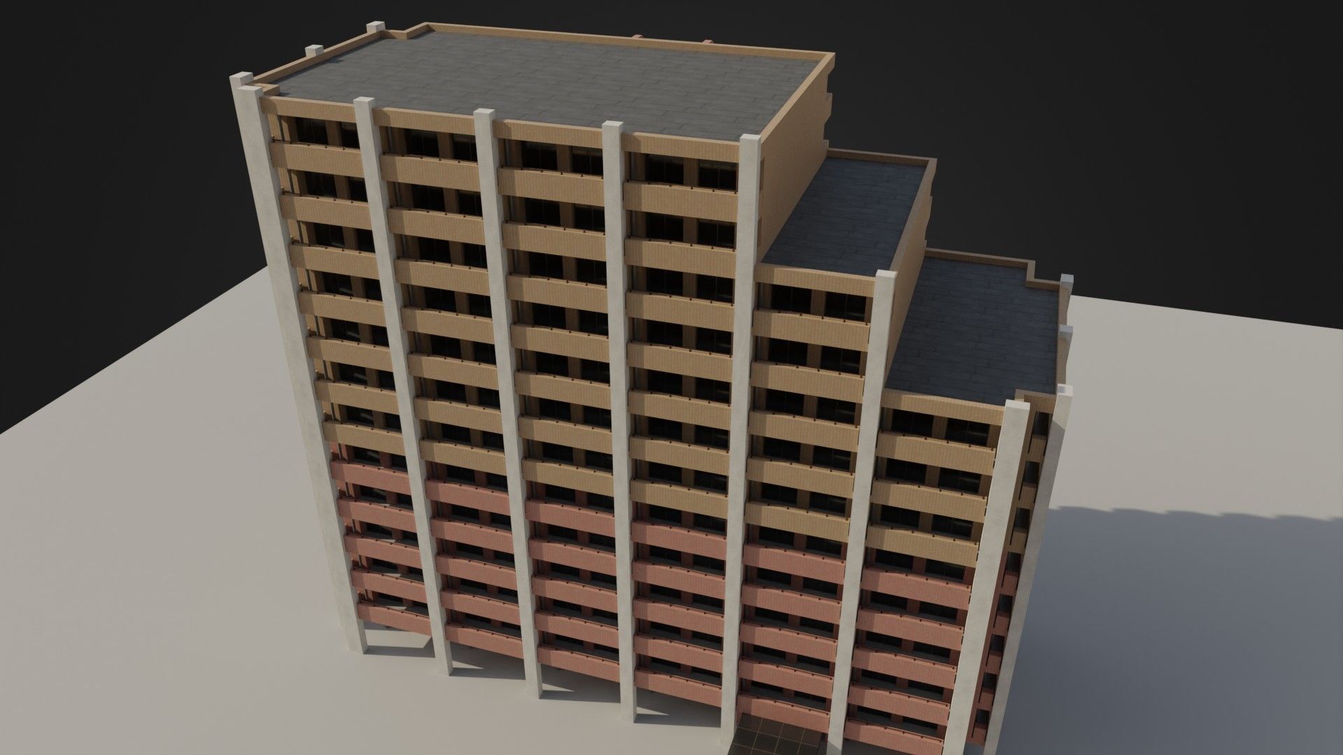 Apartment Building 03 Low-poly 3D model_43