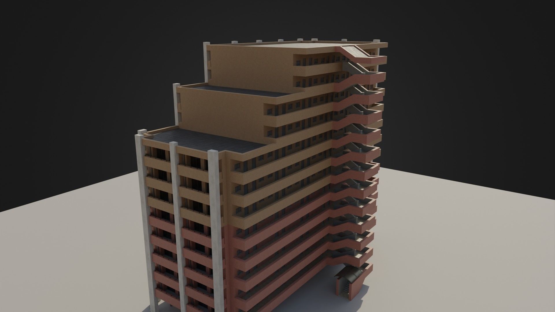 Apartment Building 03 Low-poly 3D model_31