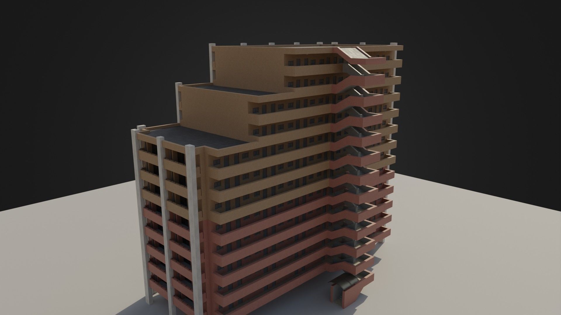 Apartment Building 03 Low-poly 3D model_30