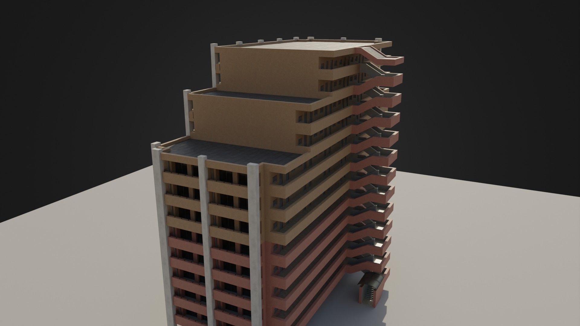 Apartment Building 03 Low-poly 3D model_32