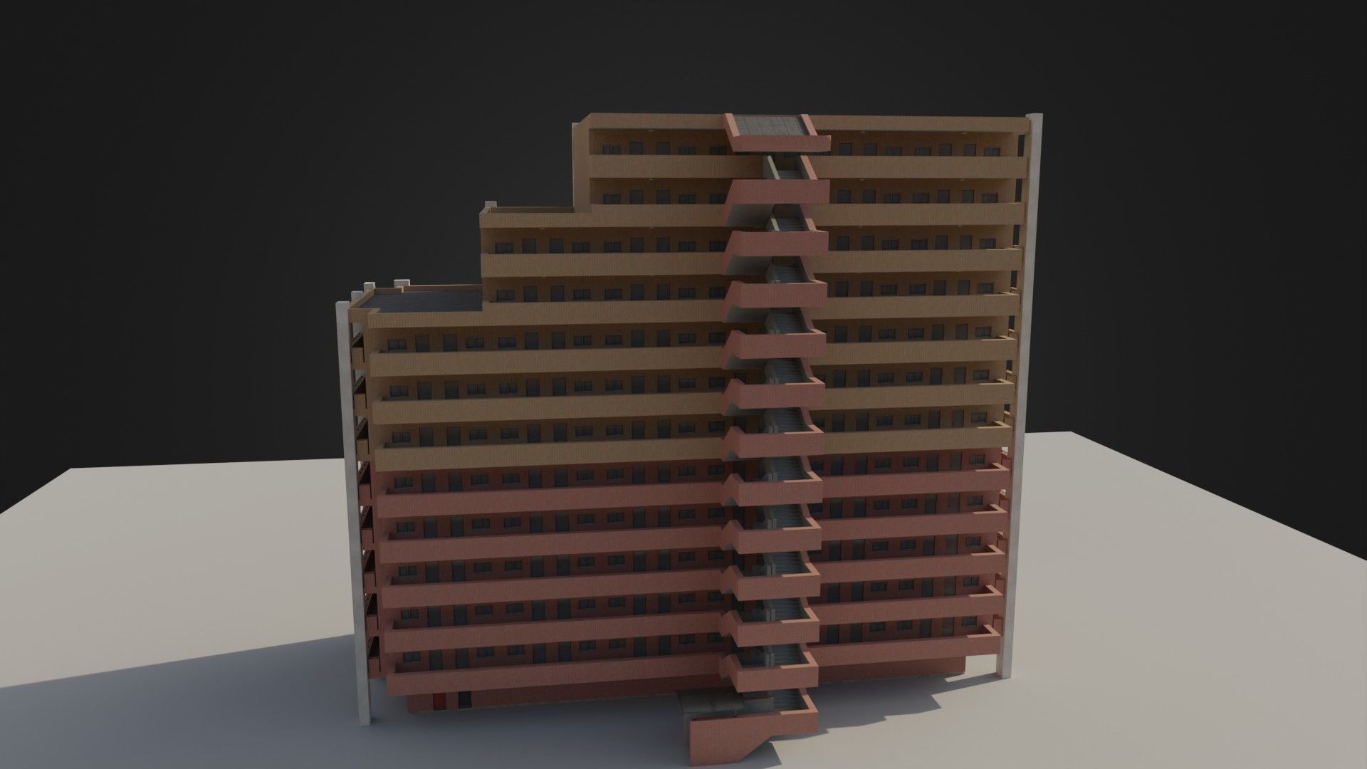 Apartment Building 03 Low-poly 3D model_26