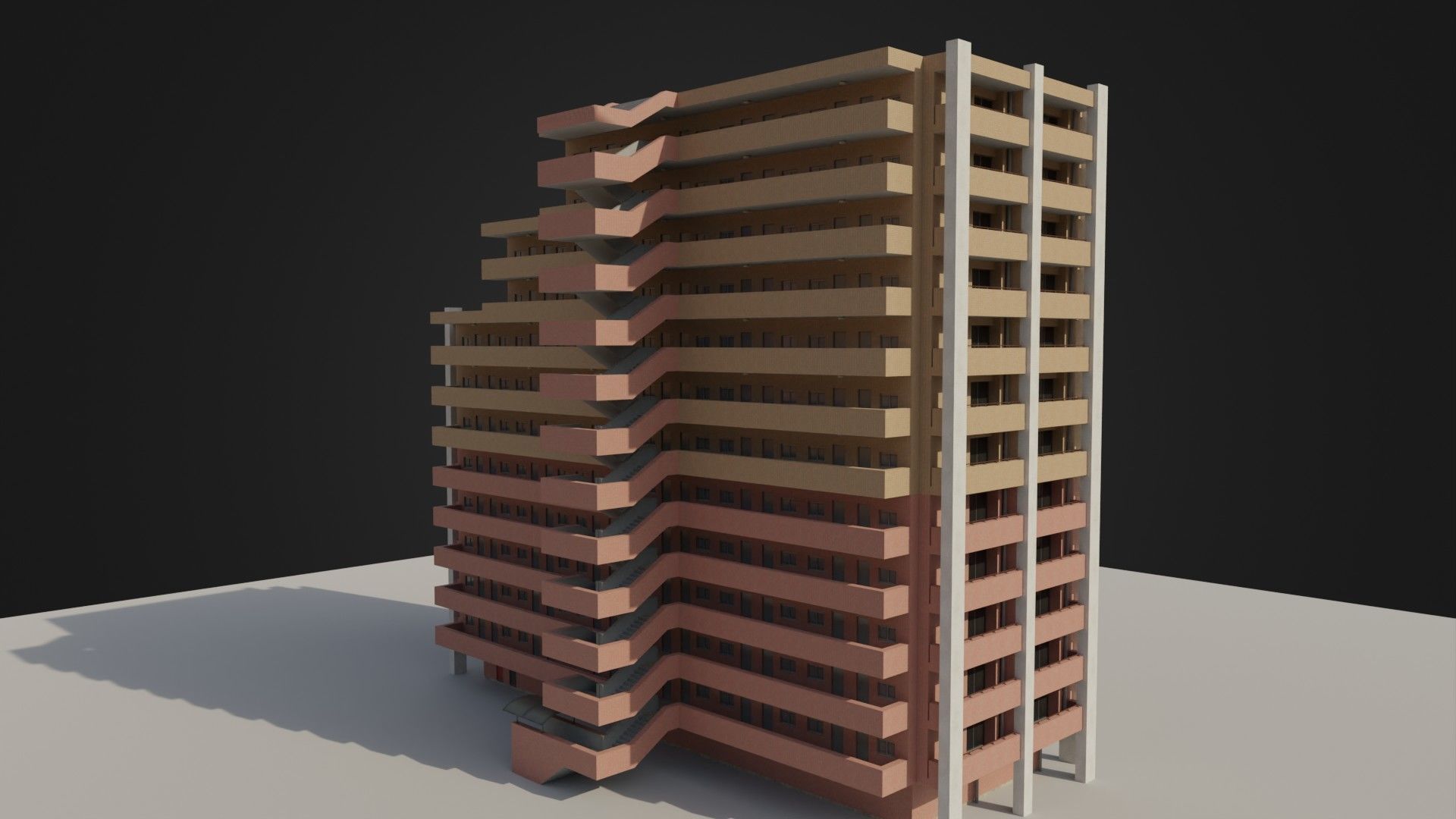 Apartment Building 03 Low-poly 3D model_20