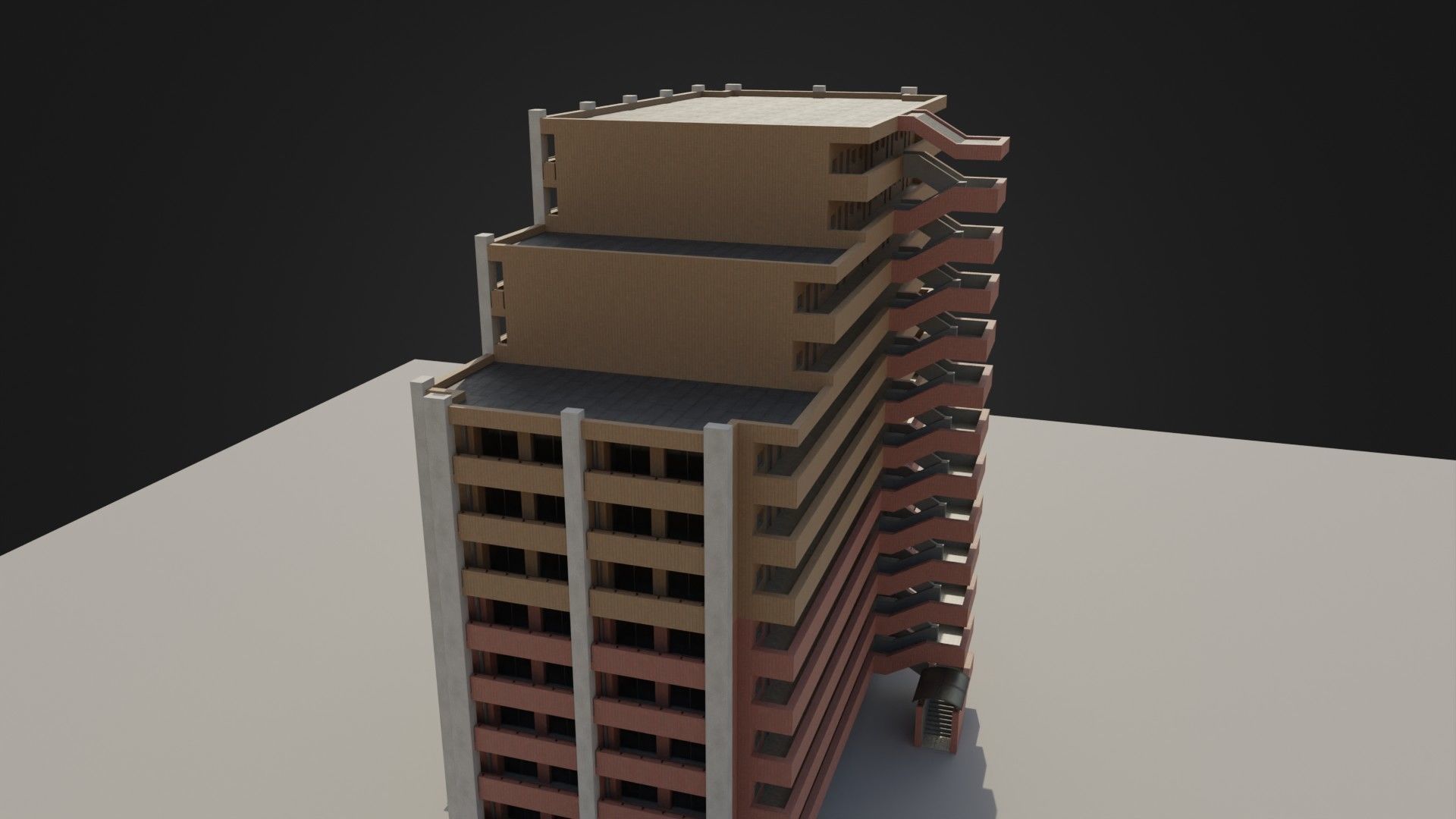 Apartment Building 03 Low-poly 3D model_33