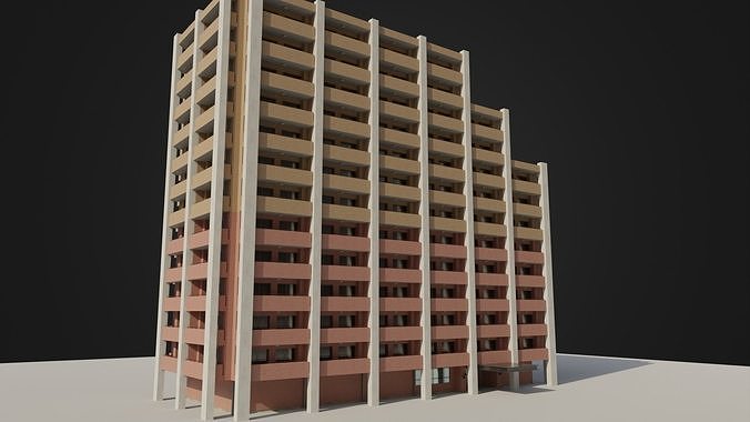 Apartment Building 03 Low-poly 3D model