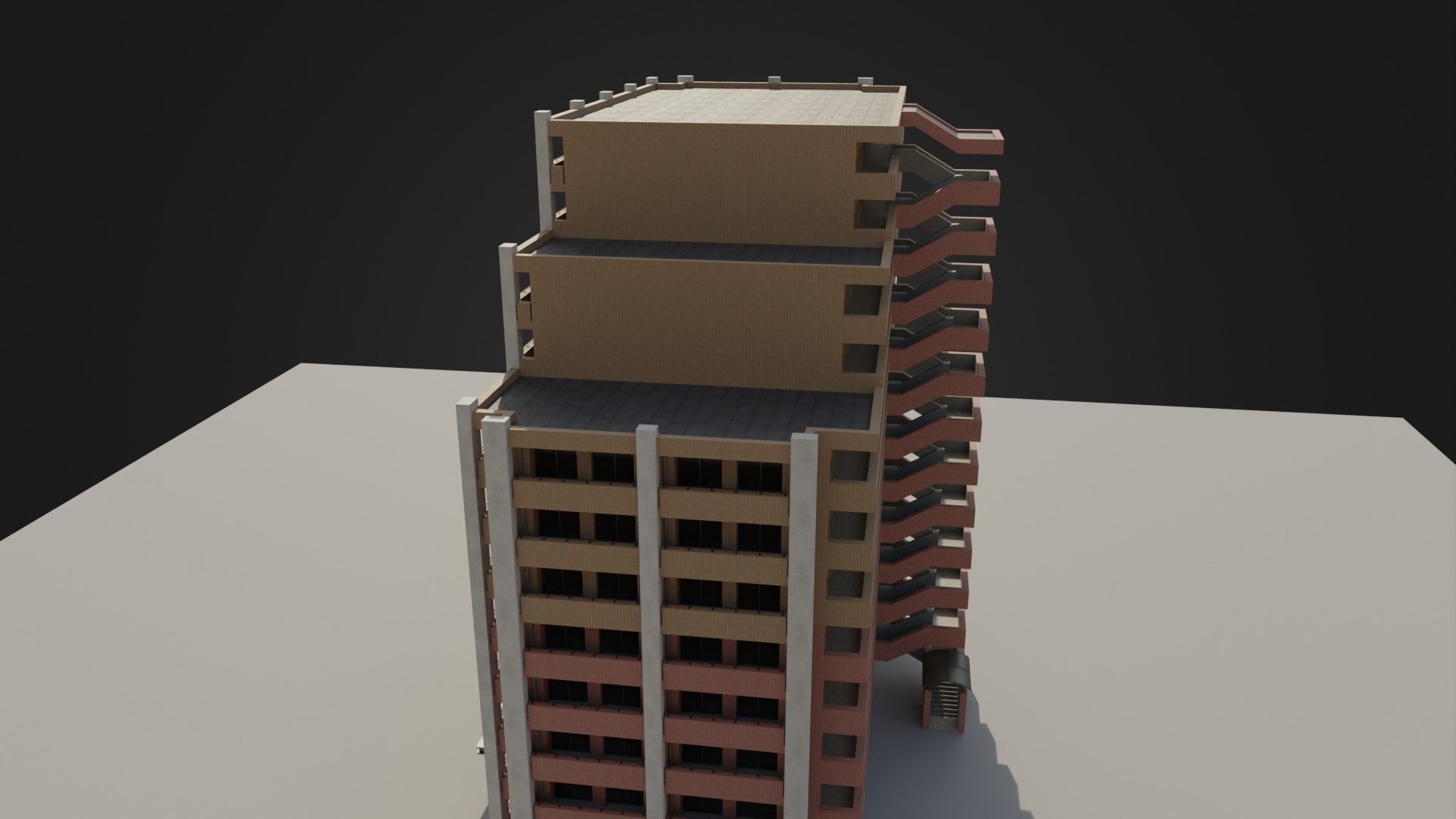 Apartment Building 03 Low-poly 3D model_34