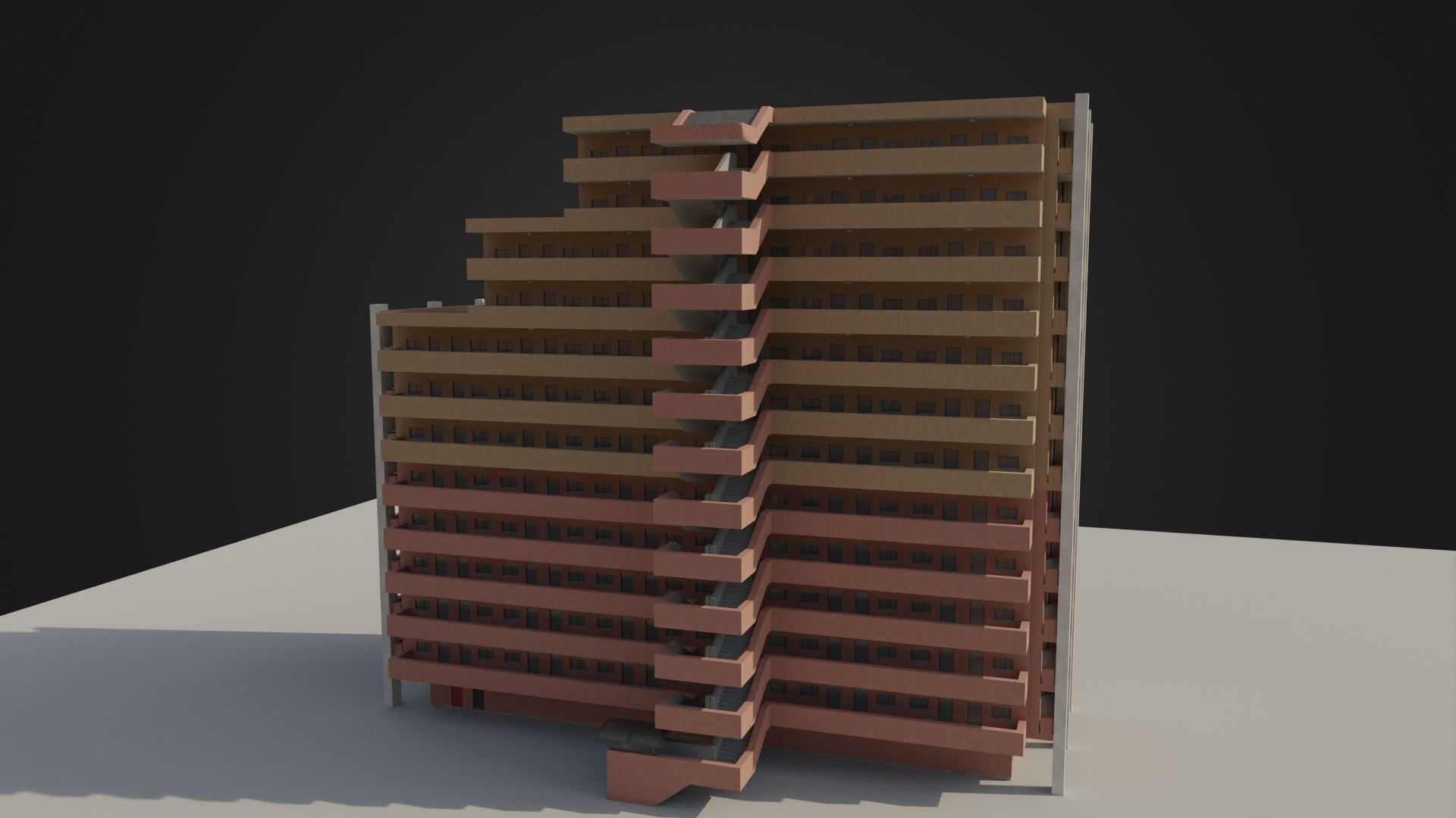 Apartment Building 03 Low-poly 3D model_23