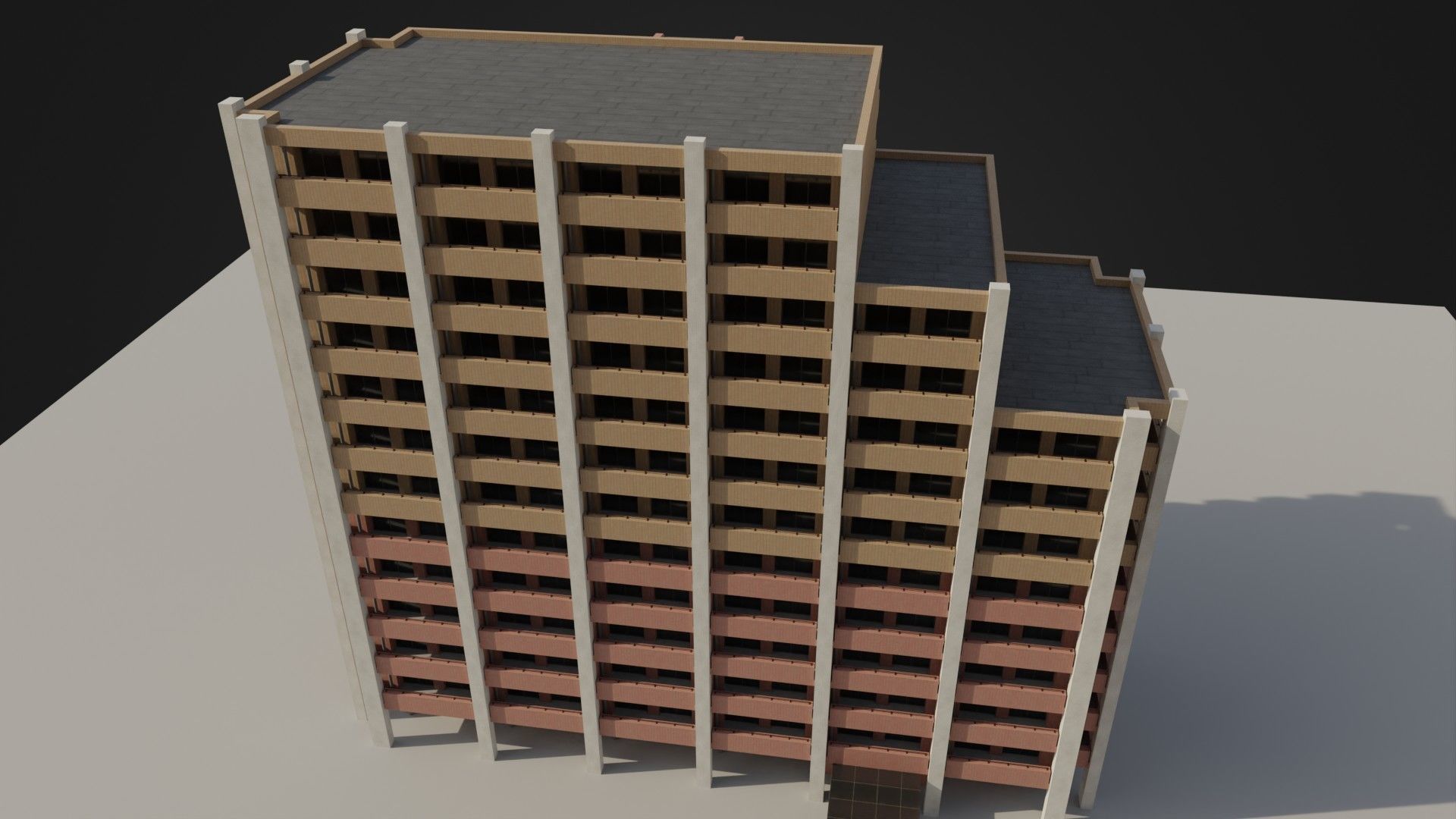 Apartment Building 03 Low-poly 3D model_44