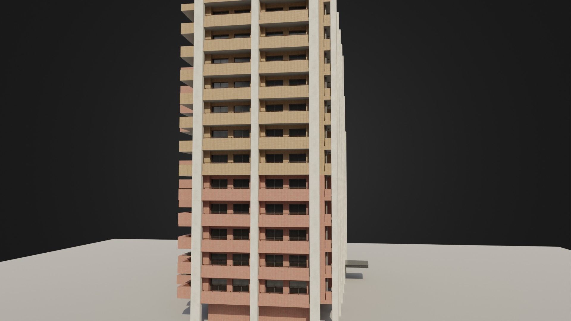 Apartment Building 03 Low-poly 3D model_14