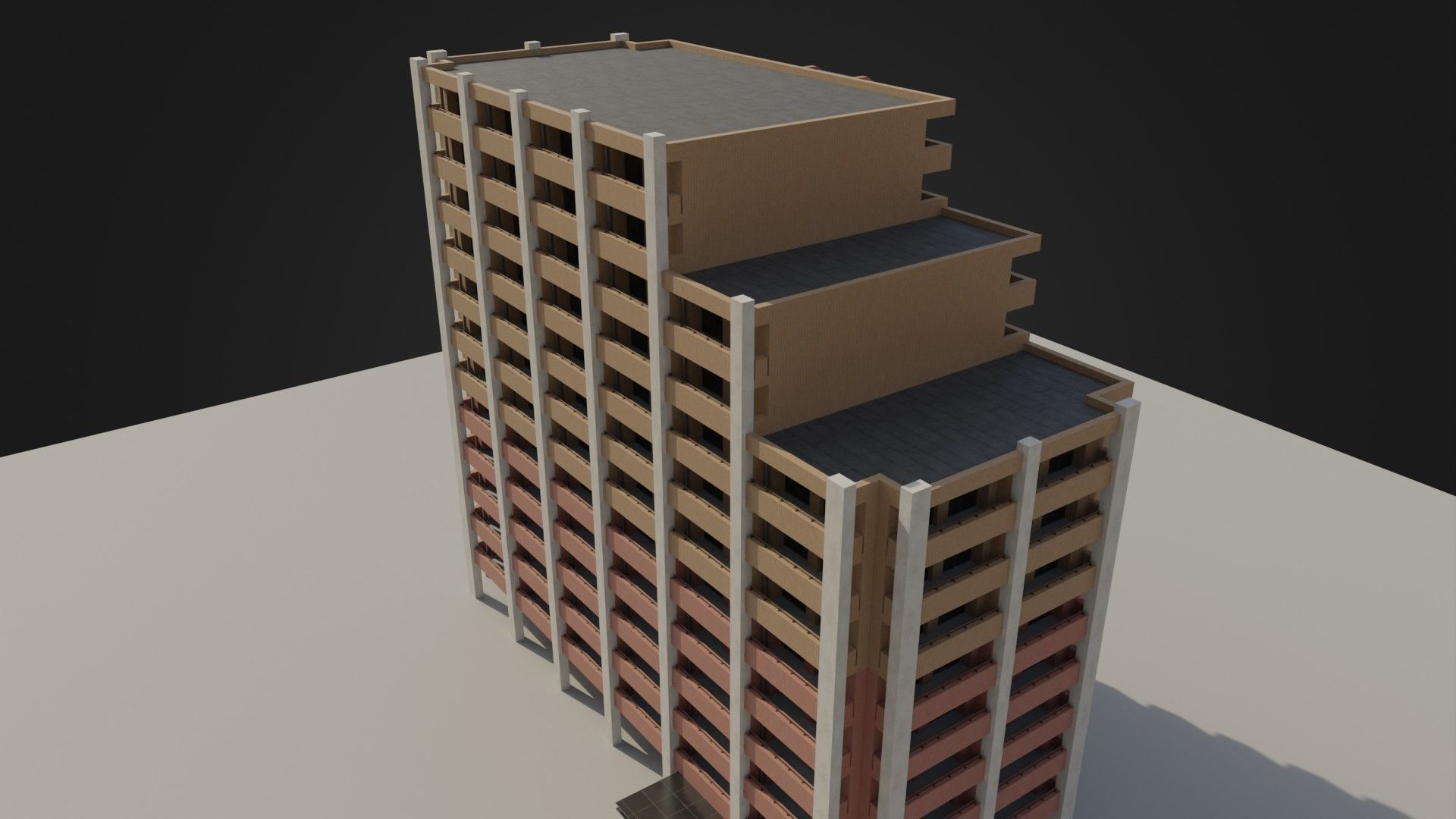 Apartment Building 03 Low-poly 3D model_39