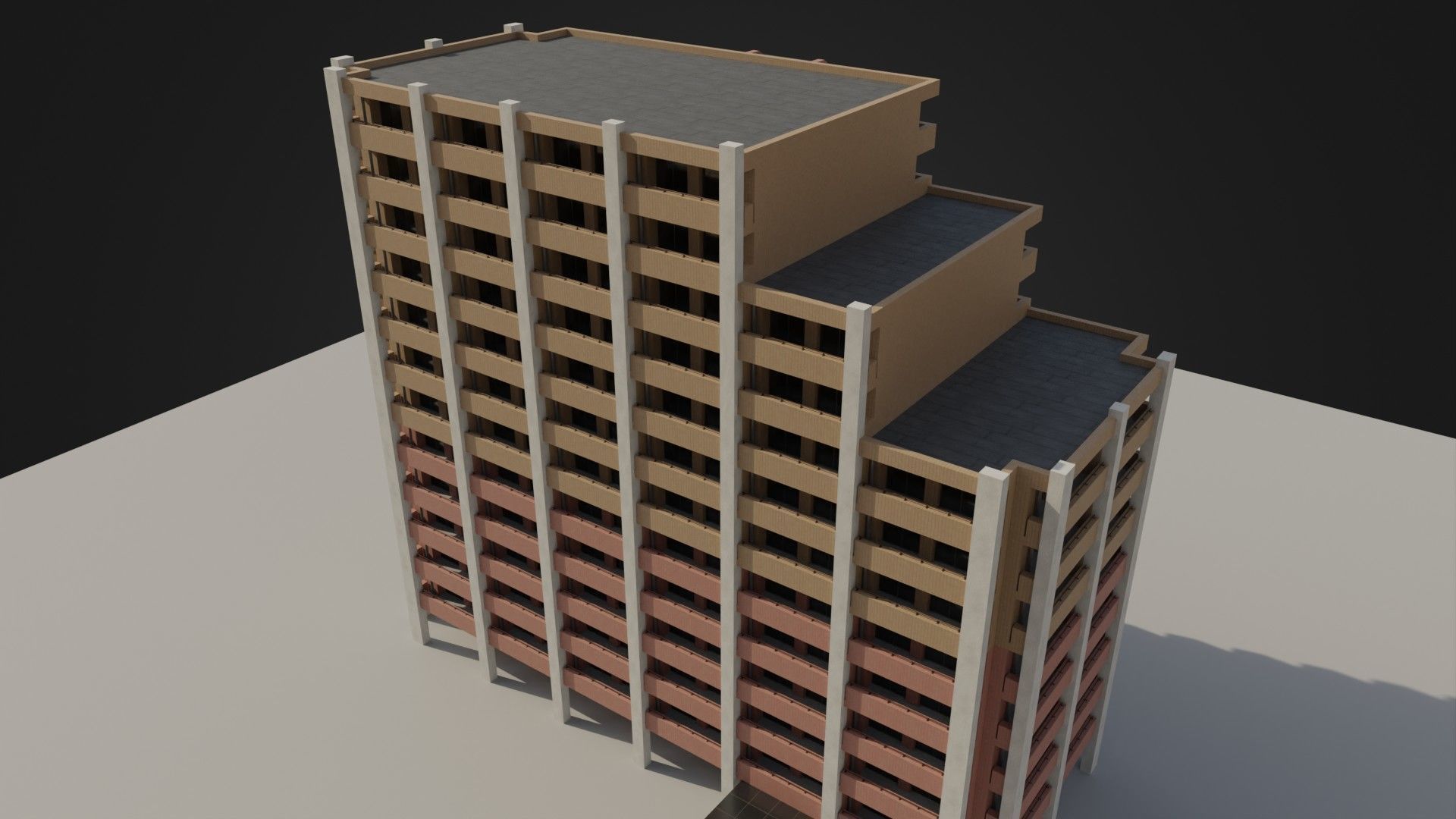Apartment Building 03 Low-poly 3D model_41