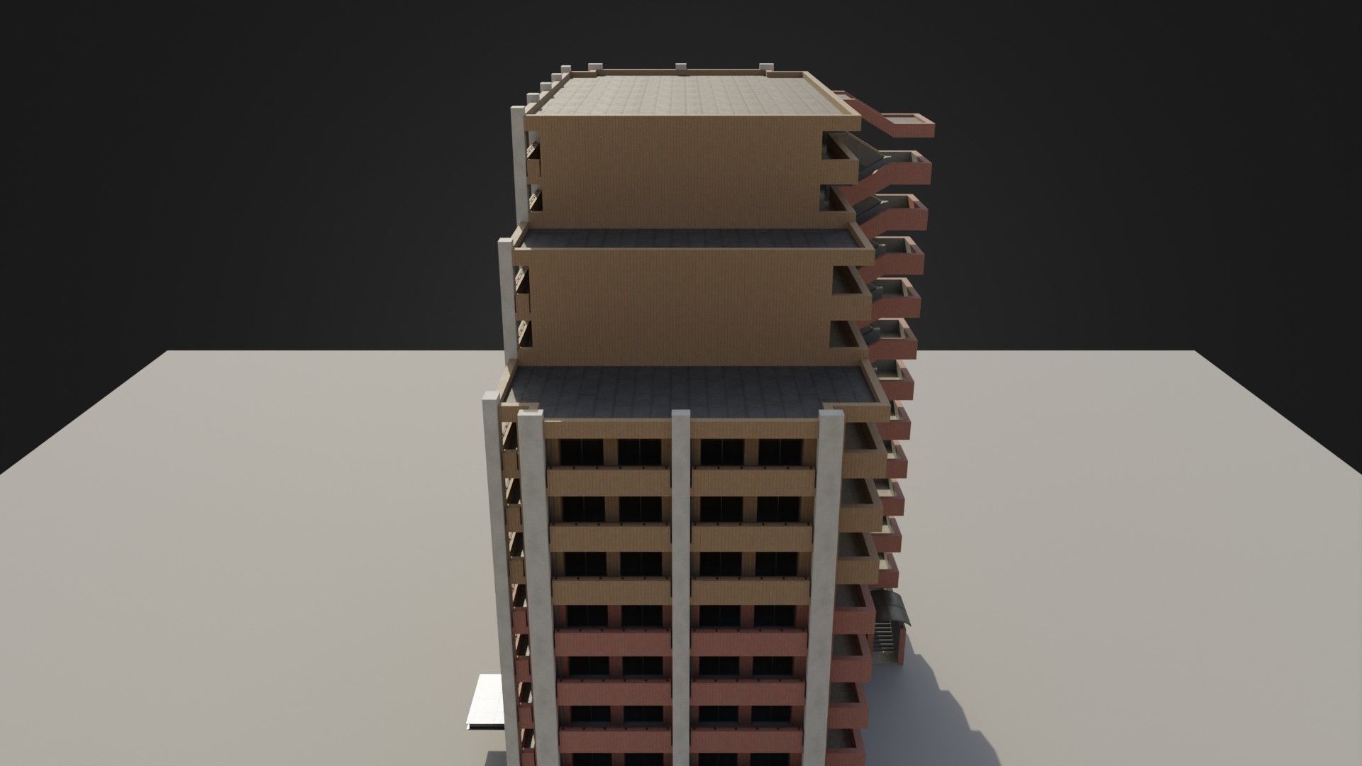 Apartment Building 03 Low-poly 3D model_35