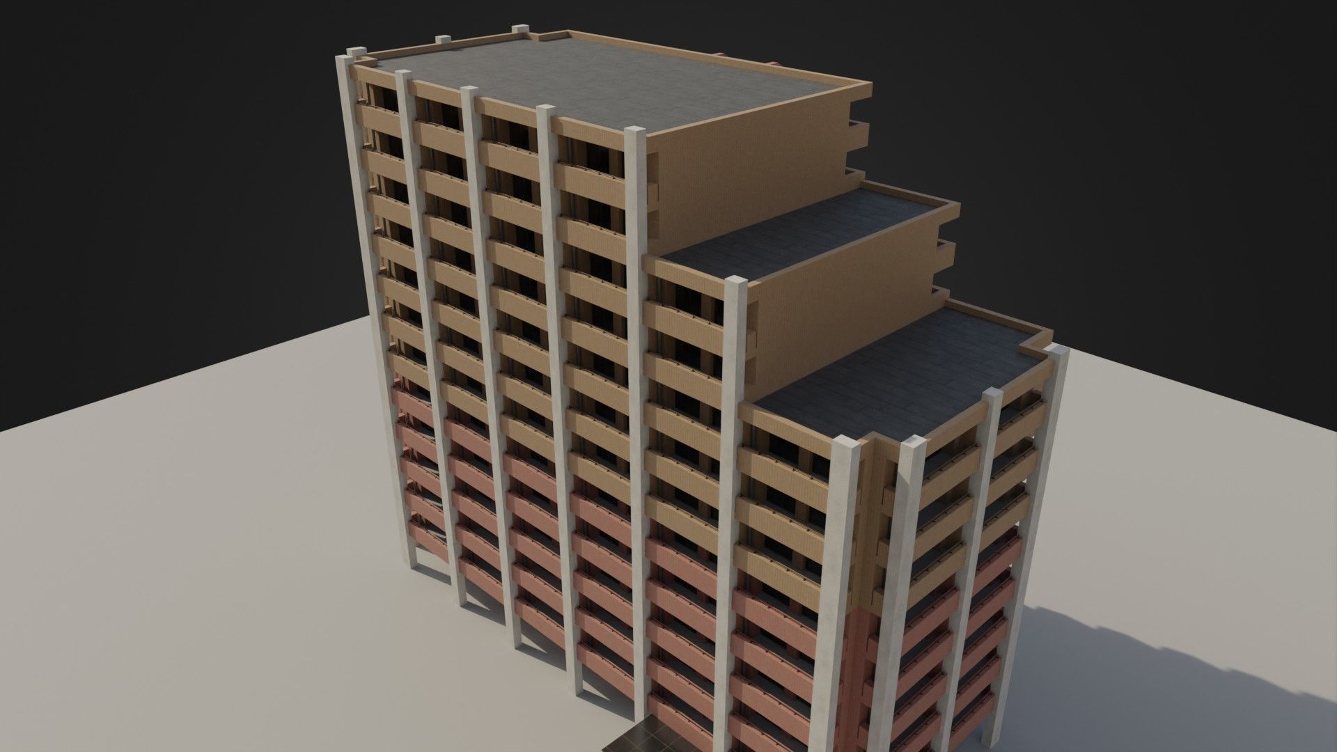 Apartment Building 03 Low-poly 3D model_40