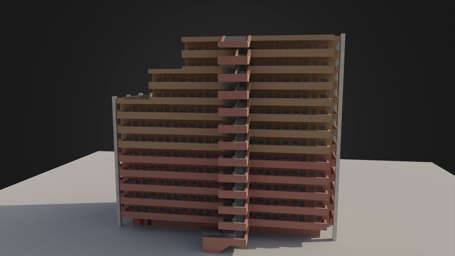 Apartment Building 03 Low-poly 3D model_24