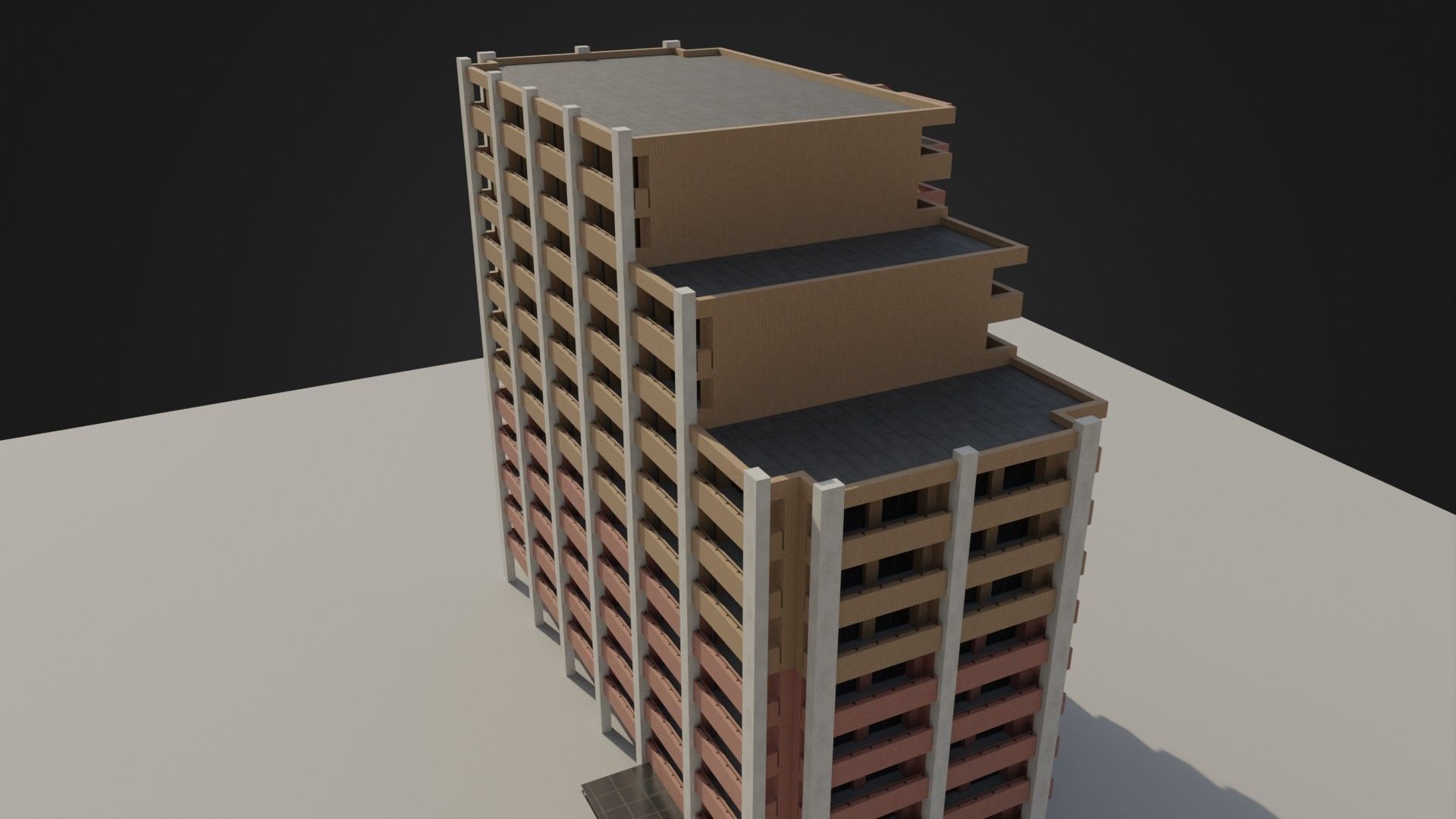 Apartment Building 03 Low-poly 3D model_38