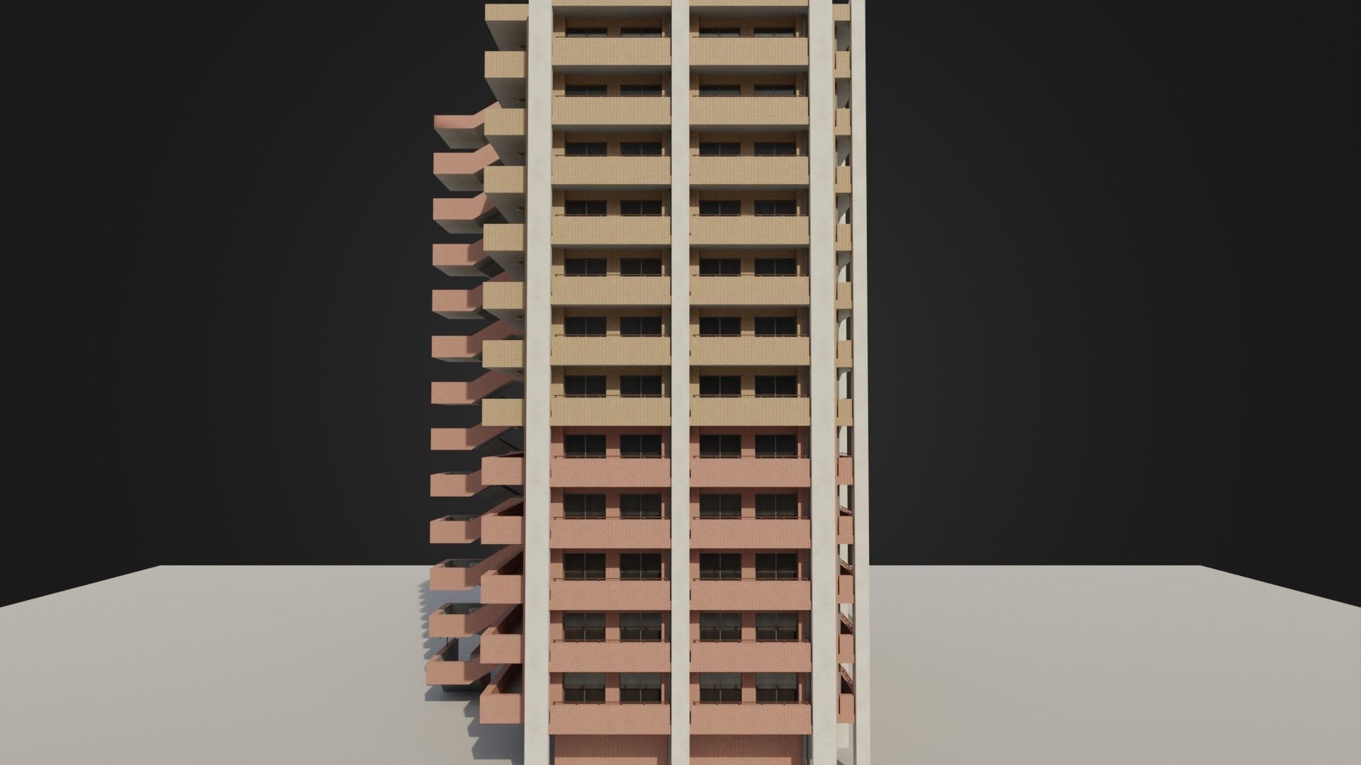 Apartment Building 03 Low-poly 3D model_15