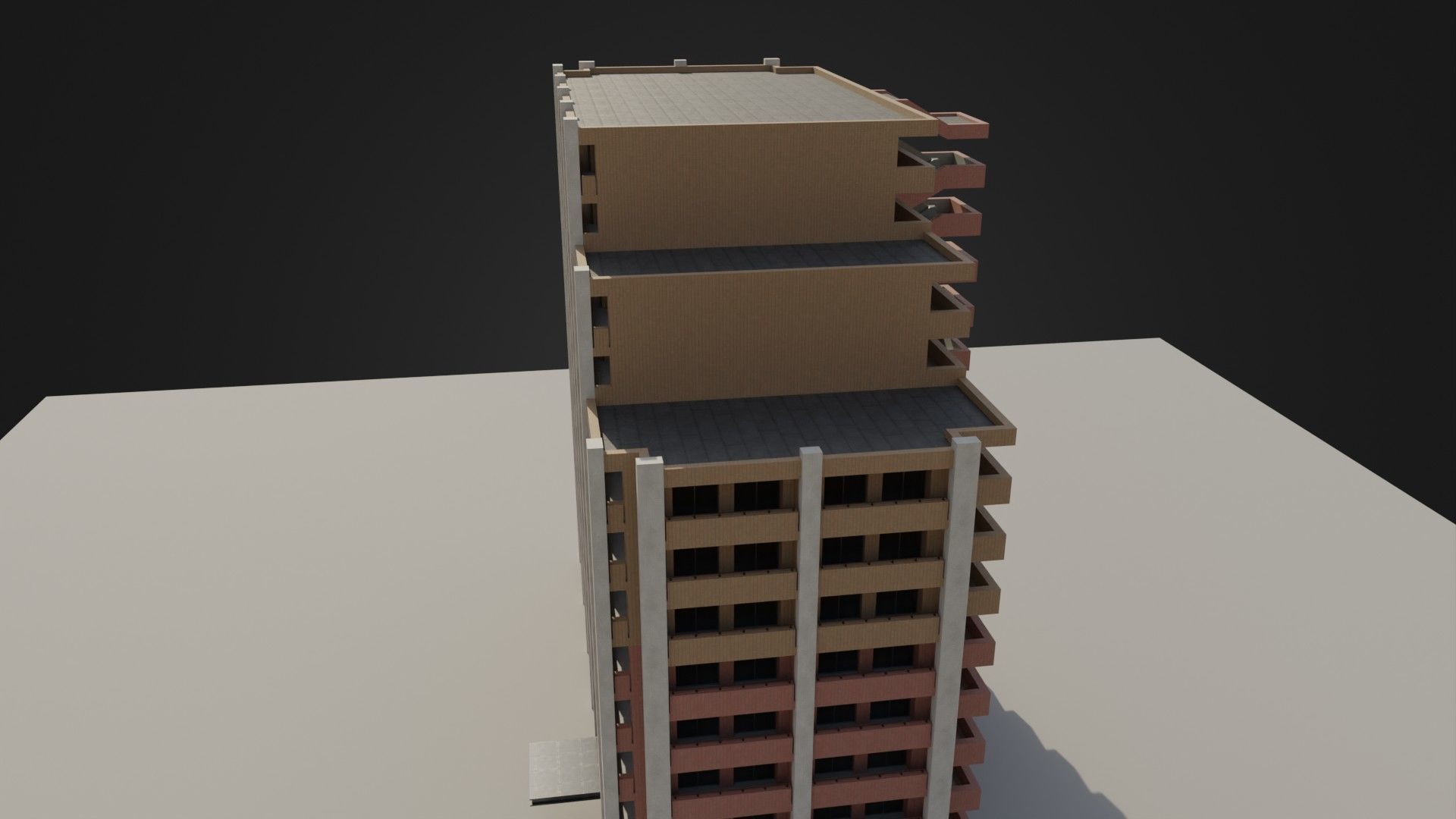 Apartment Building 03 Low-poly 3D model_36