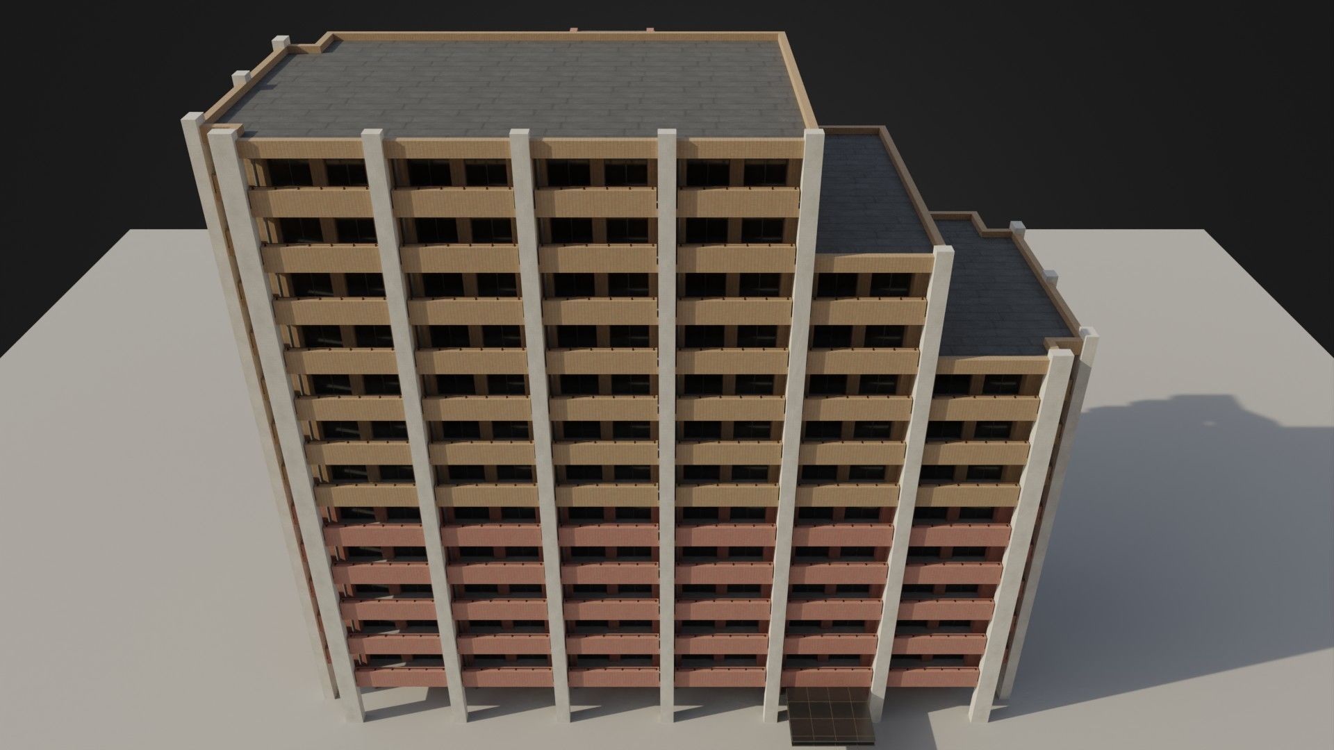 Apartment Building 03 Low-poly 3D model_45