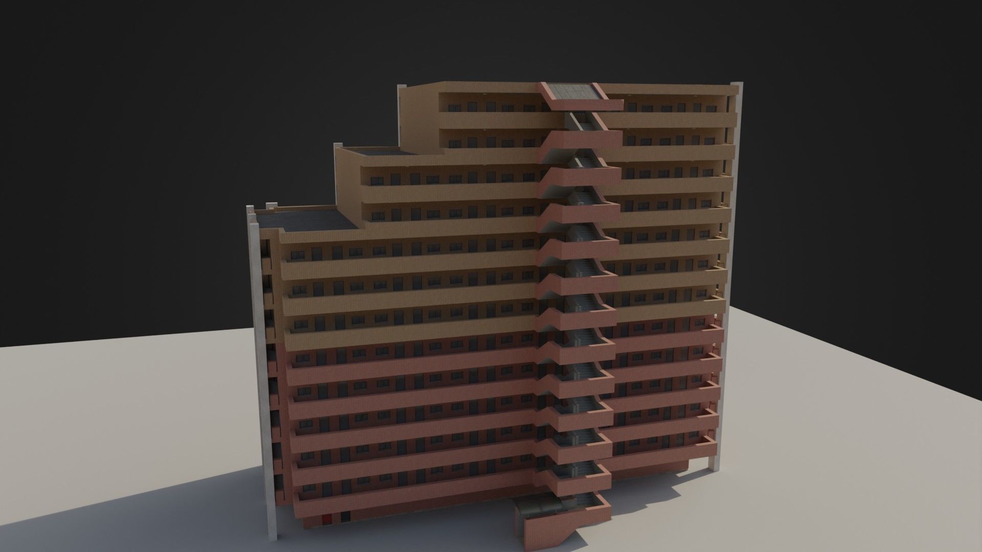 Apartment Building 03 Low-poly 3D model_27