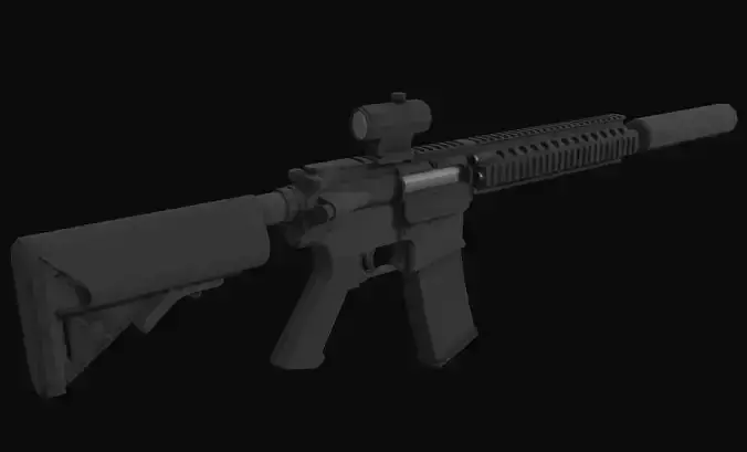 M4A1 Tactical Low Poly Low-poly 3D model