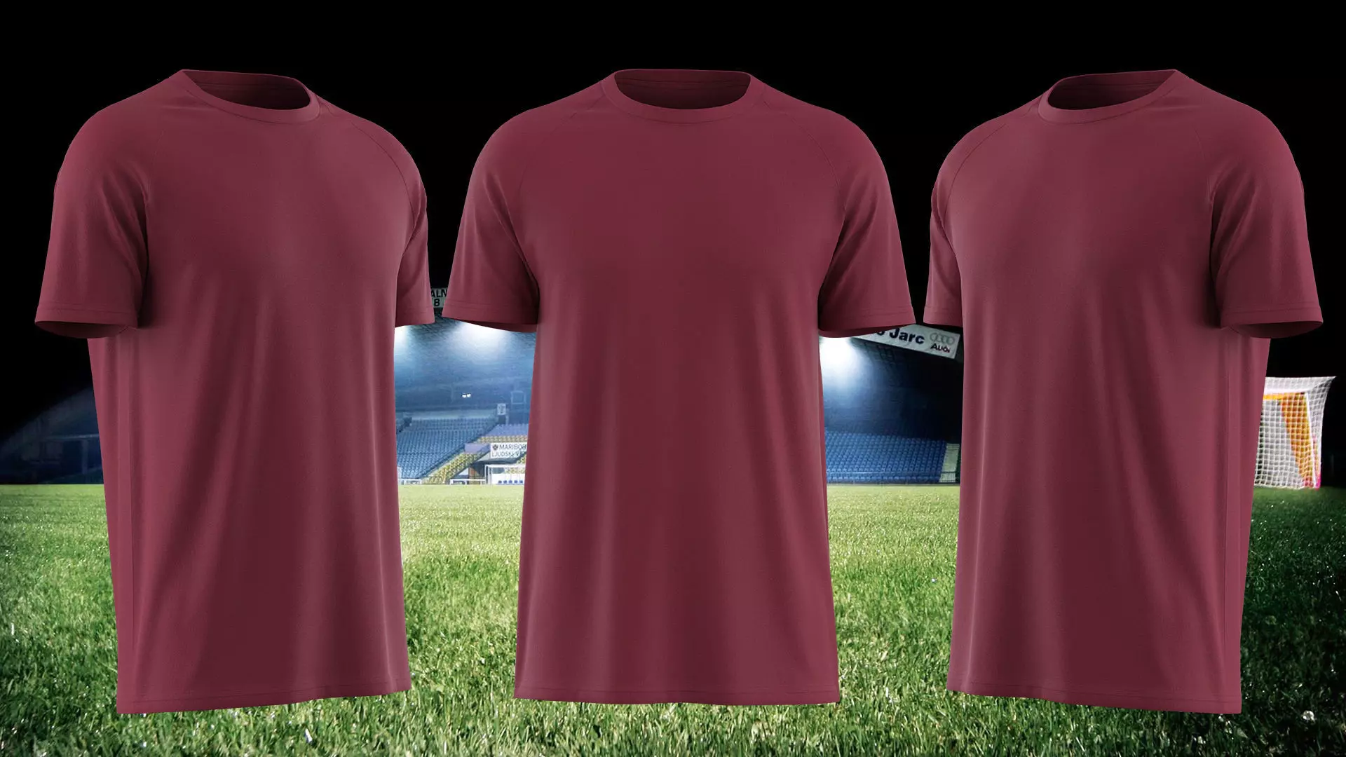 Raglan Sleeve Casual T-Shirt with Round Neck 3D model