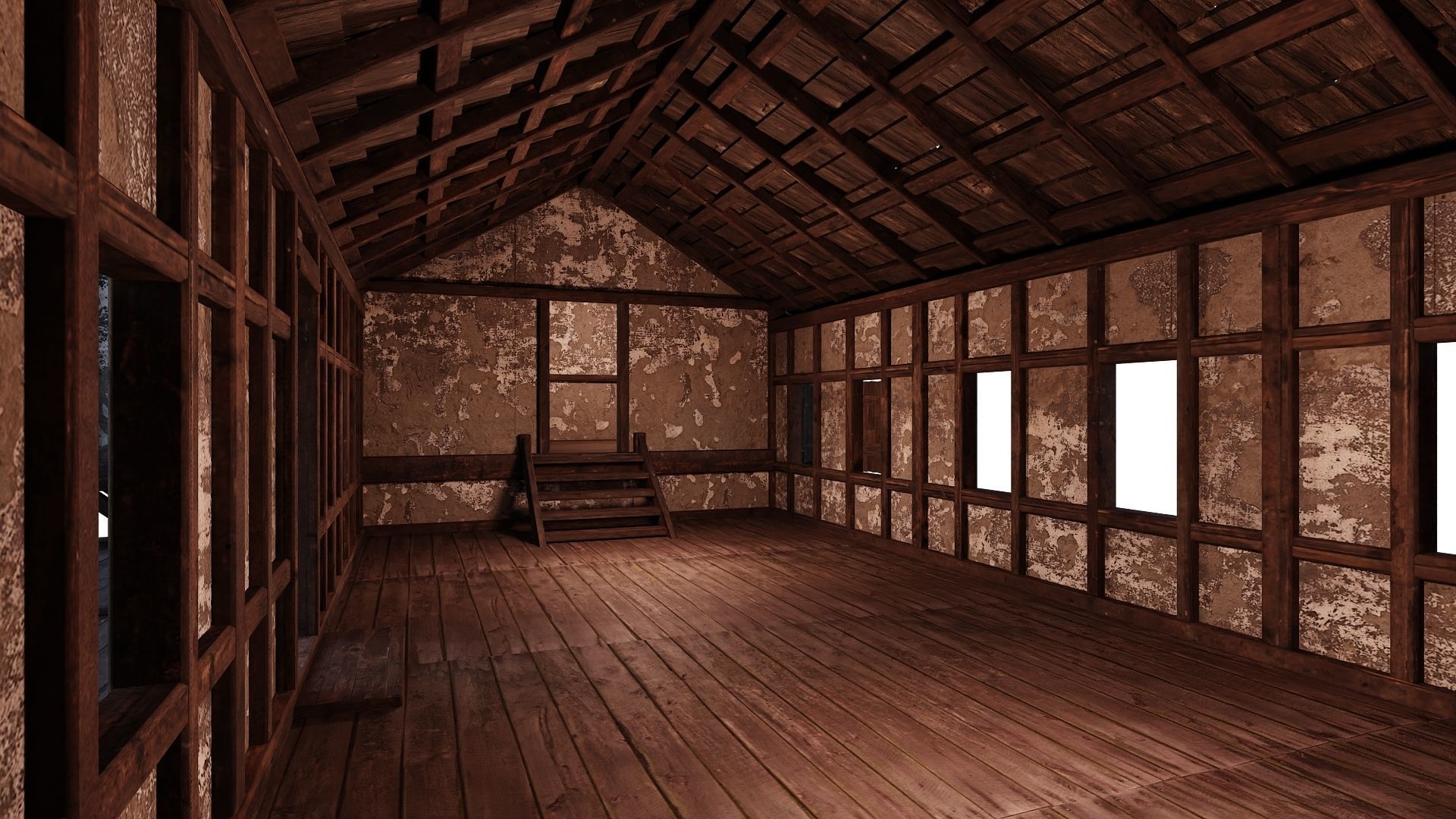 Old Medieval Building House 4K Textures GameReady 66 Low-poly 3D model_5