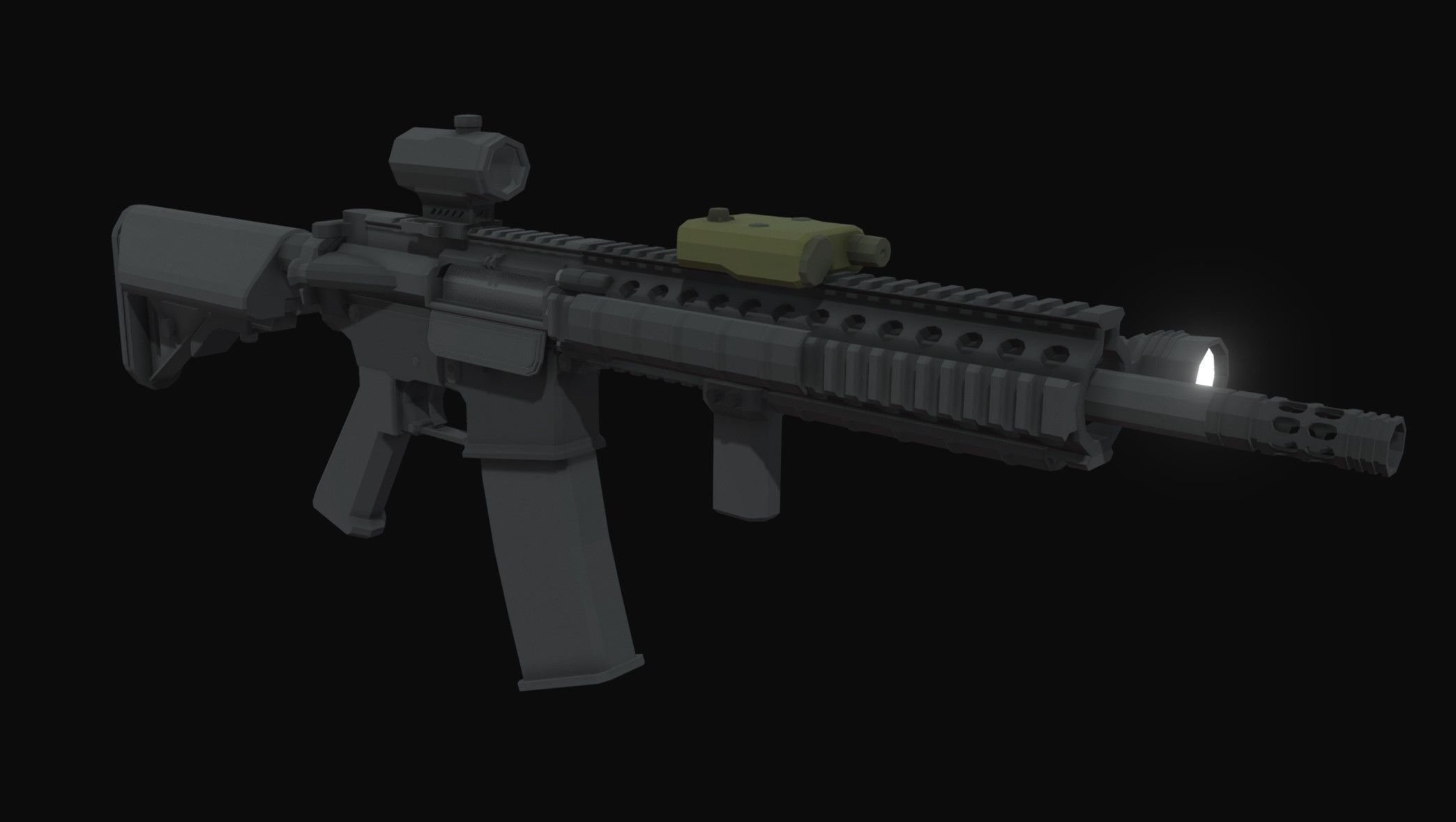 M4A1 Tactical Low Poly Low-poly 3D model_1